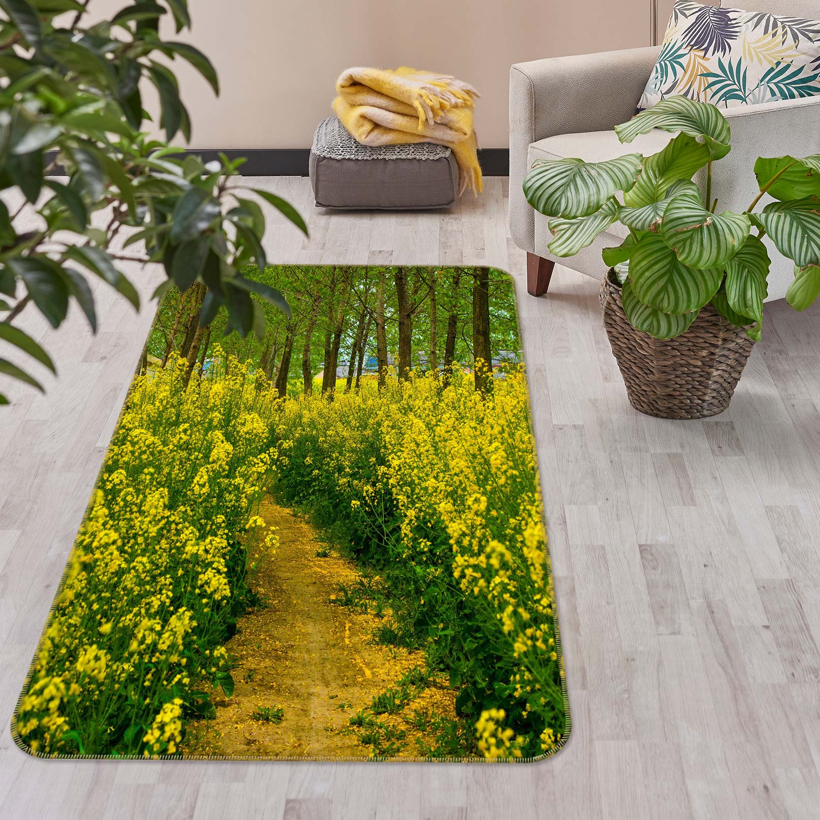 3D Rape Blossoms 27078 Non Slip Rug Mat