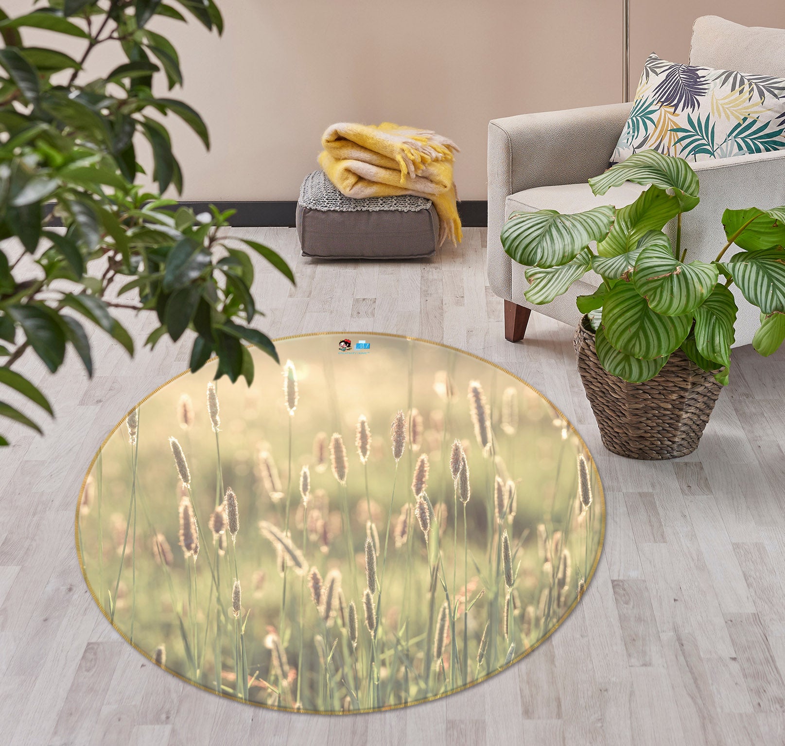 3D Fresh Setaria 7343 Assaf Frank Rug Round Non Slip Rug Mat
