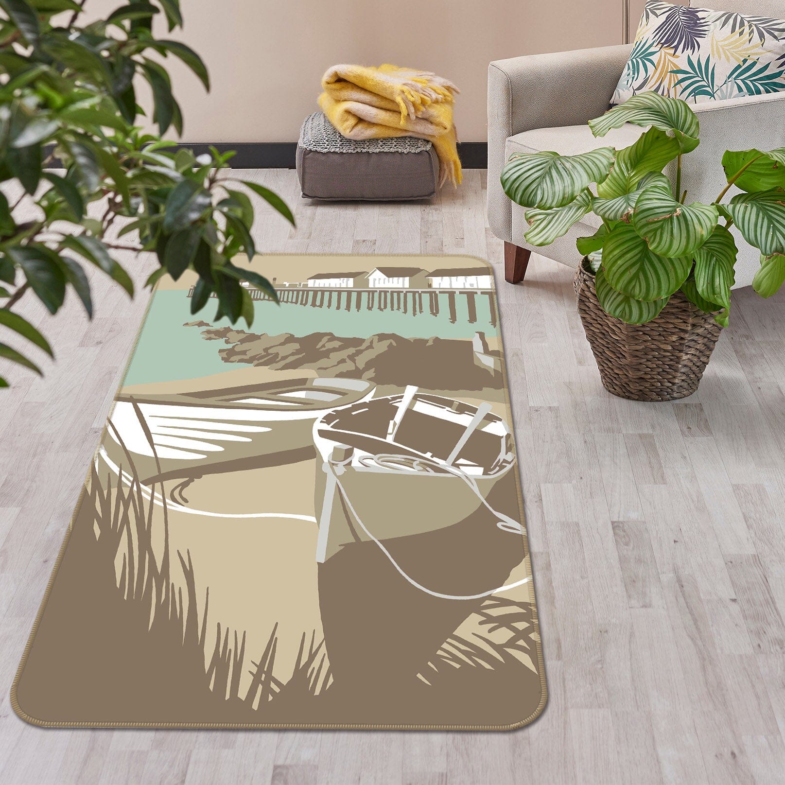 3D Southwold Boats Pier 1146 Steve Read Rug Non Slip Rug Mat Mat AJ Creativity Home