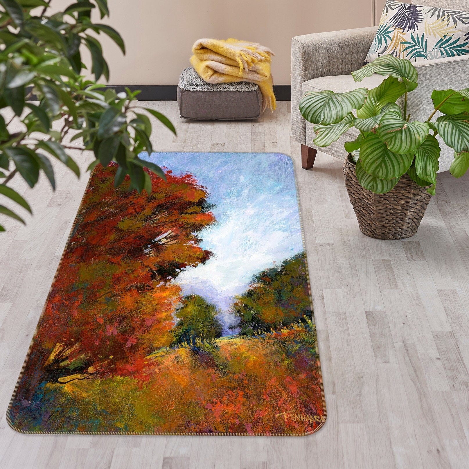 3D Forest Maple Leaf 1111 Michael Tienhaara Rug Non Slip Rug Mat Mat AJ Creativity Home