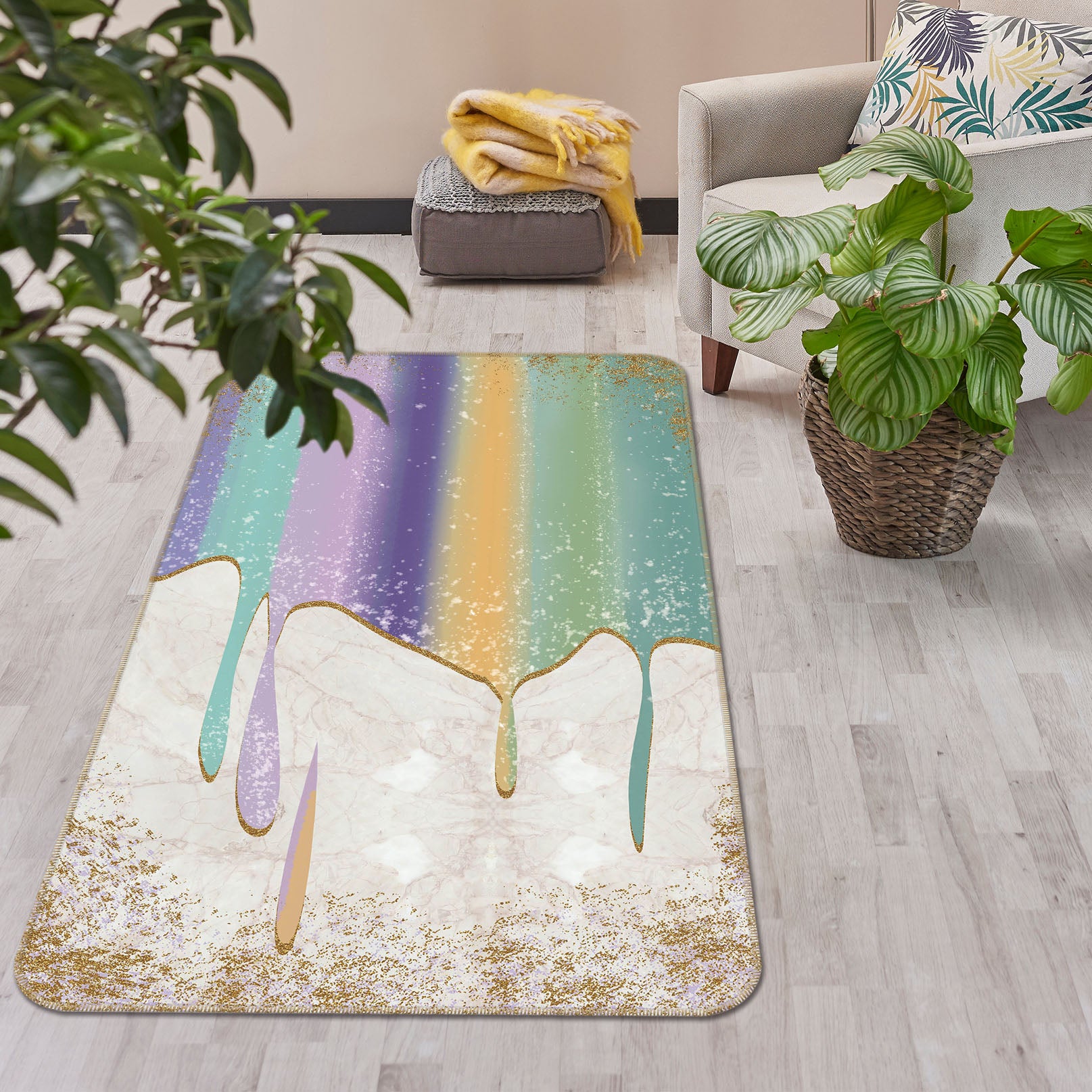 3D Colorful 27168 Non Slip Rug Mat
