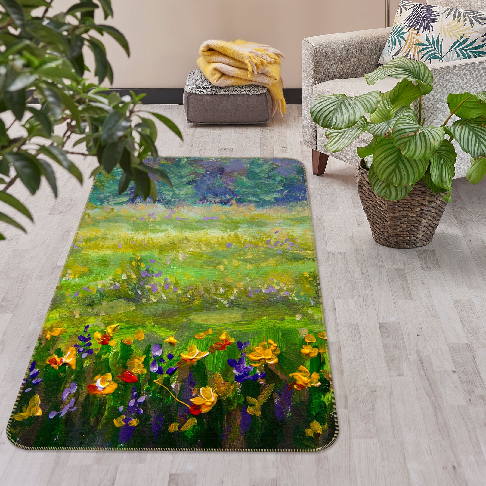 3D Bush Flower 33089 Non Slip Rug Mat