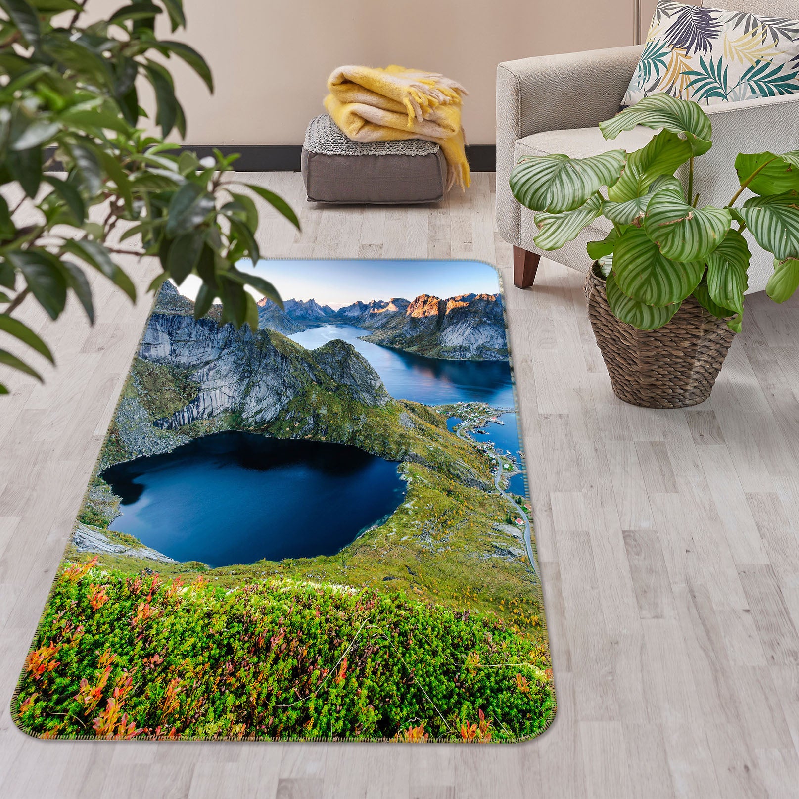 3D Mountain Rock 34187 Non Slip Rug Mat