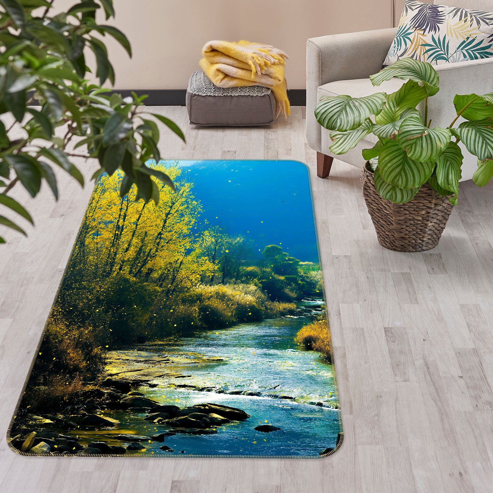 3D Tree River 27002 Non Slip Rug Mat