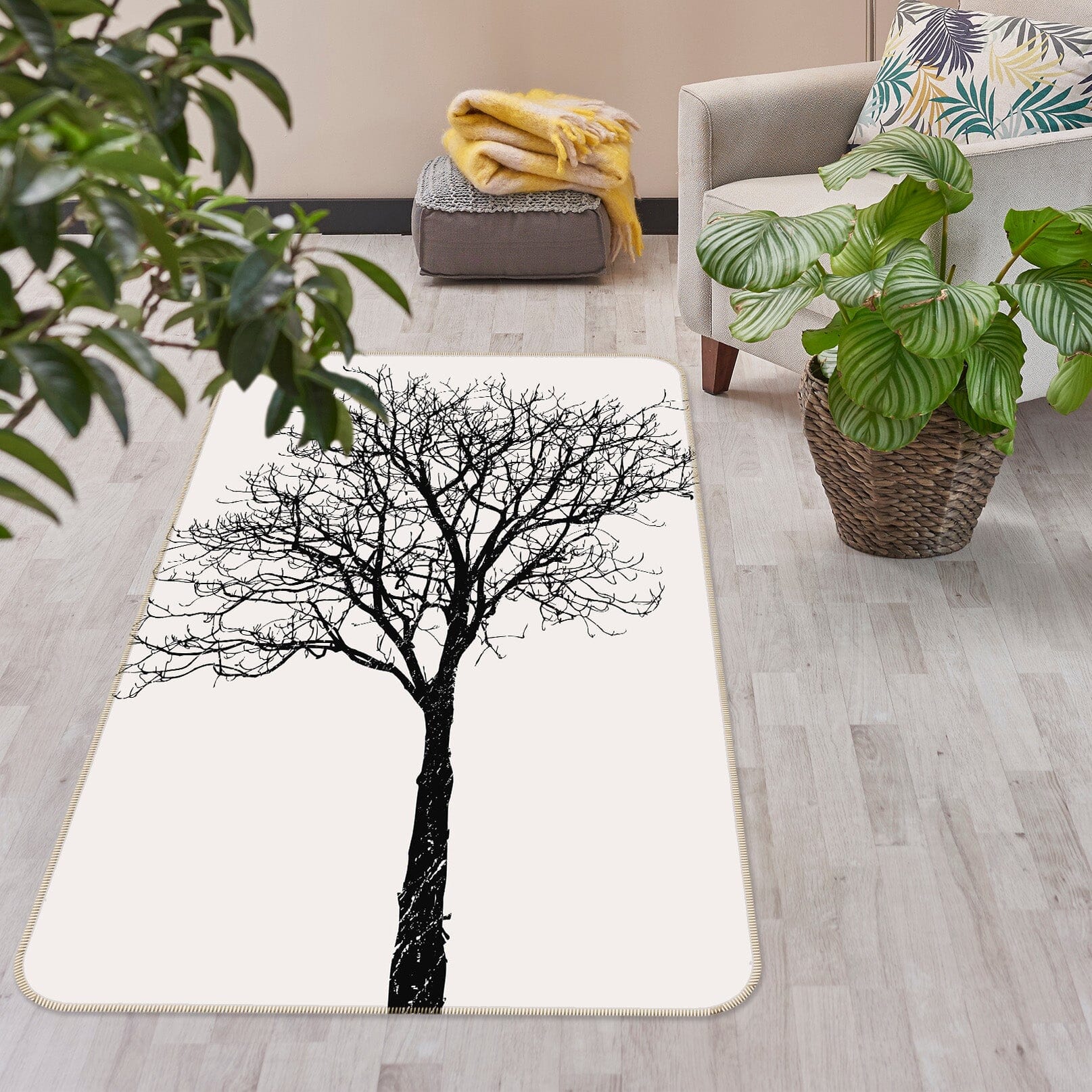 3D Black Birch 1013 Boris Draschoff Rug Non Slip Rug Mat Mat AJ Creativity Home