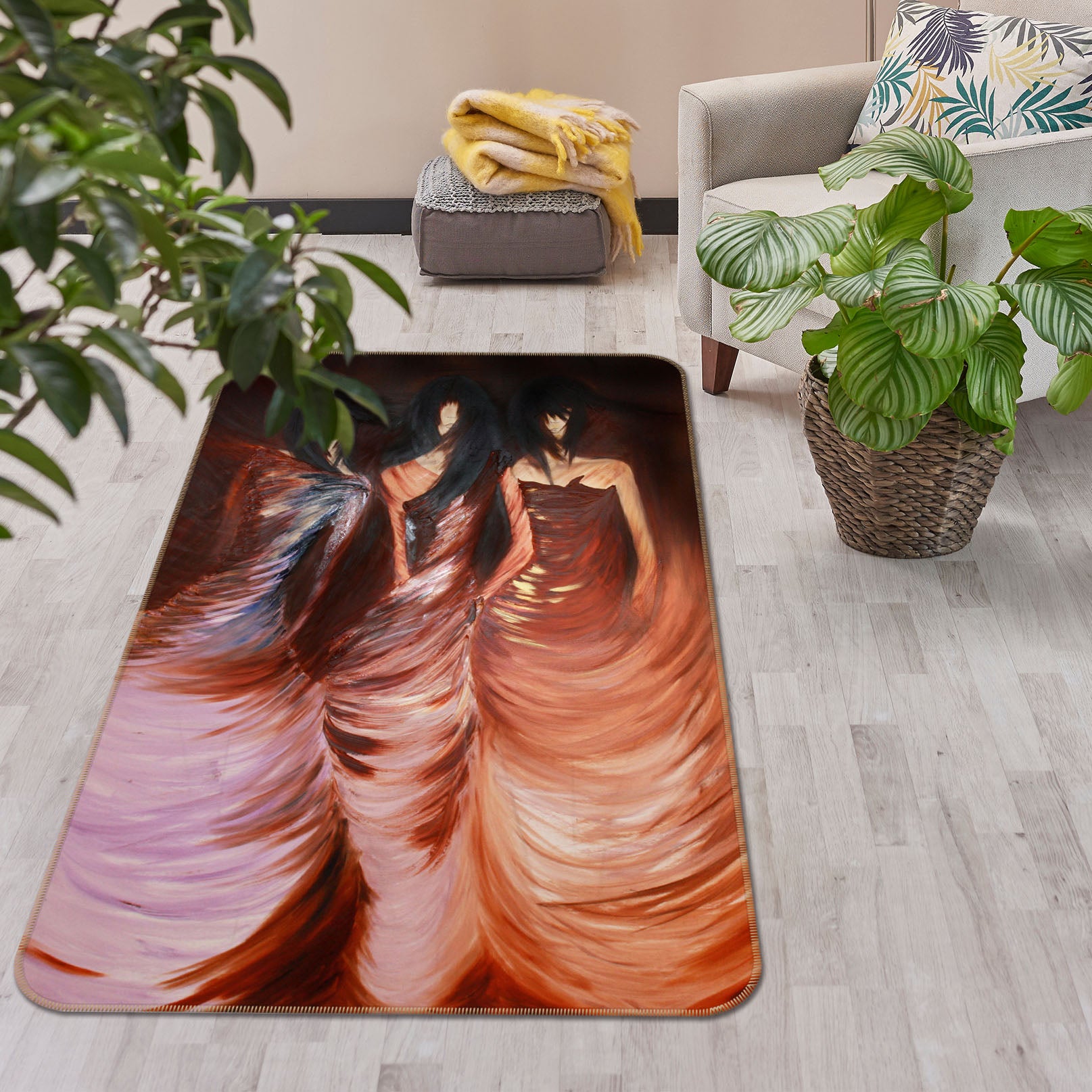3D Three Women 33226 Non Slip Rug Mat