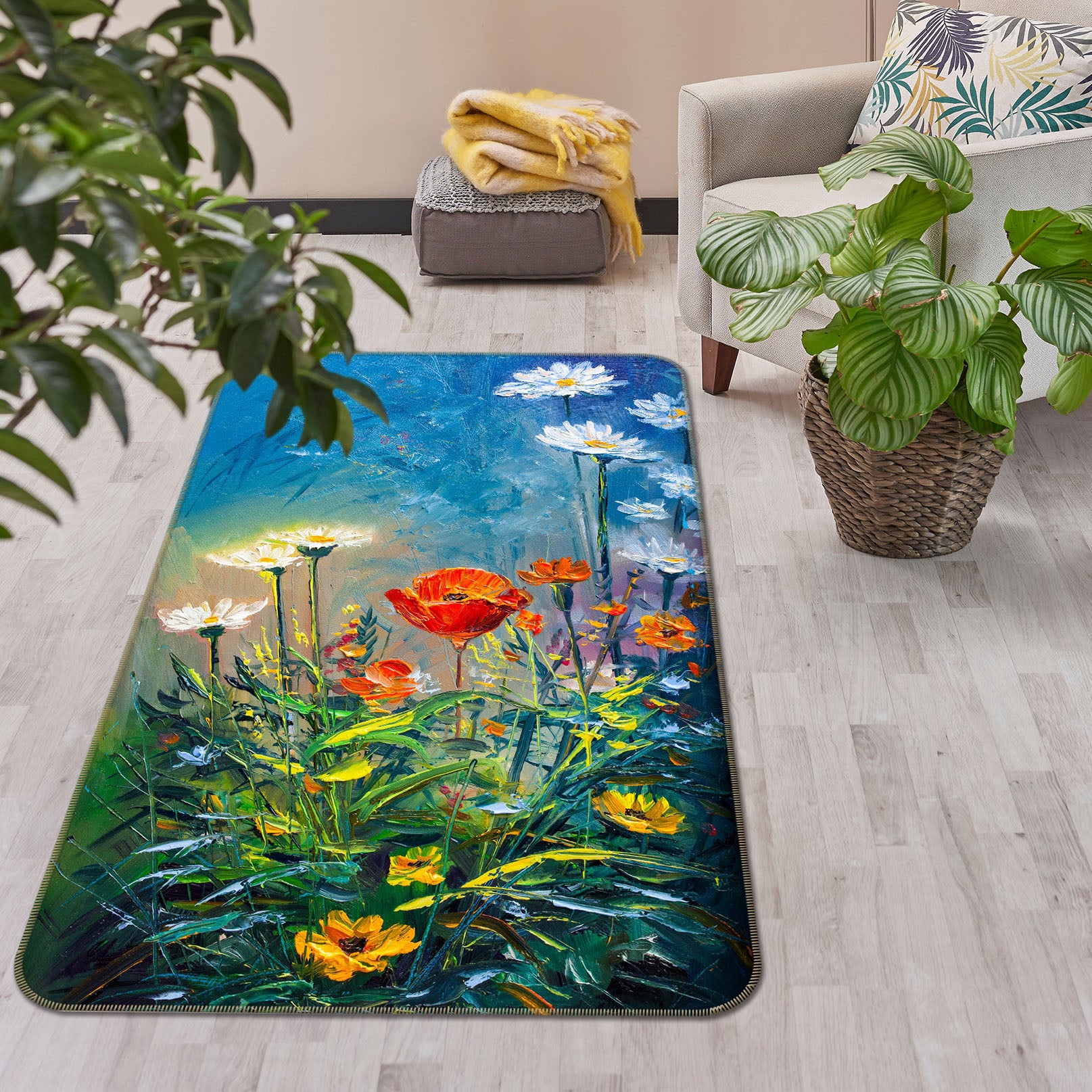 3D Flowers 26141 Non Slip Rug Mat