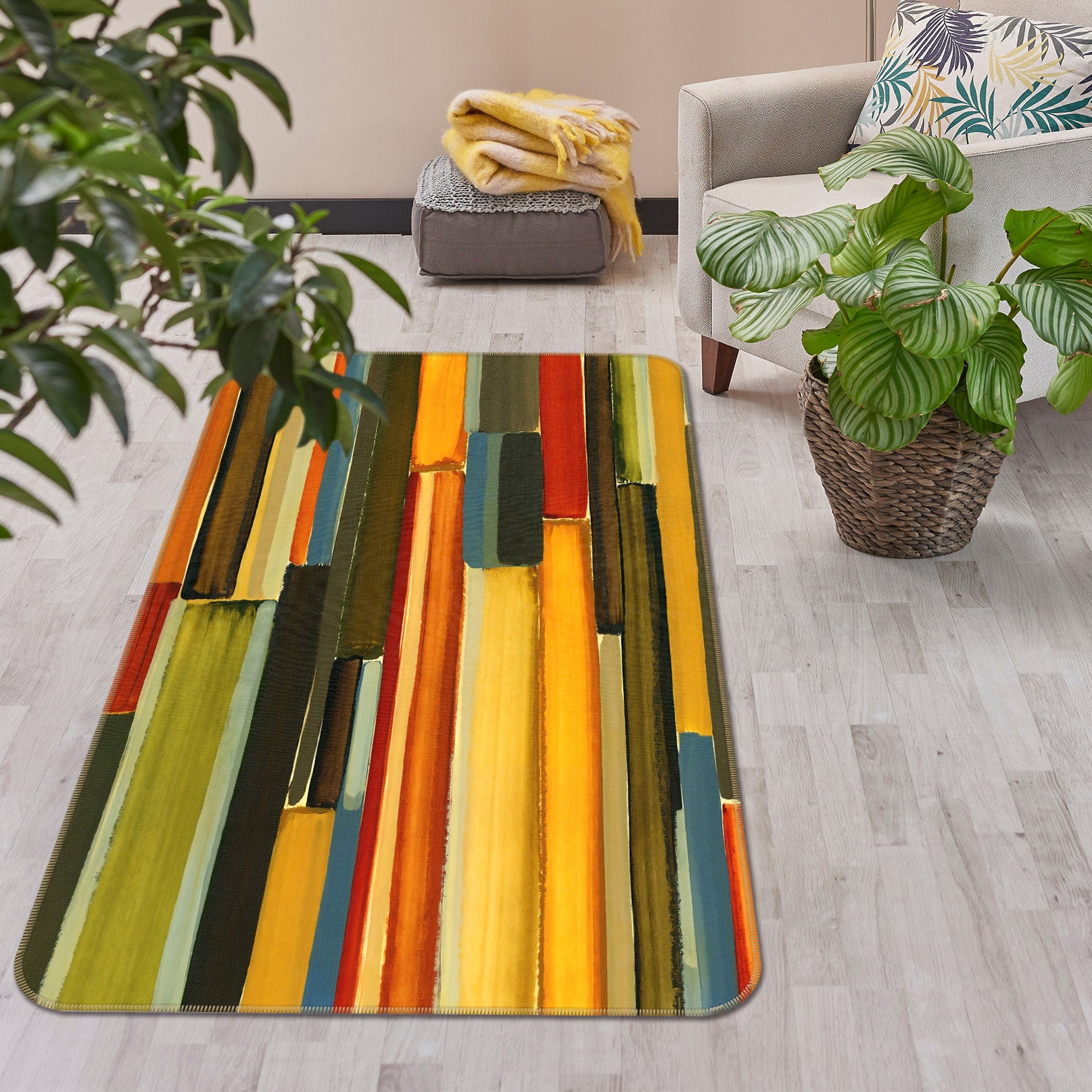 3D Color Bars 65049 Non Slip Rug Mat
