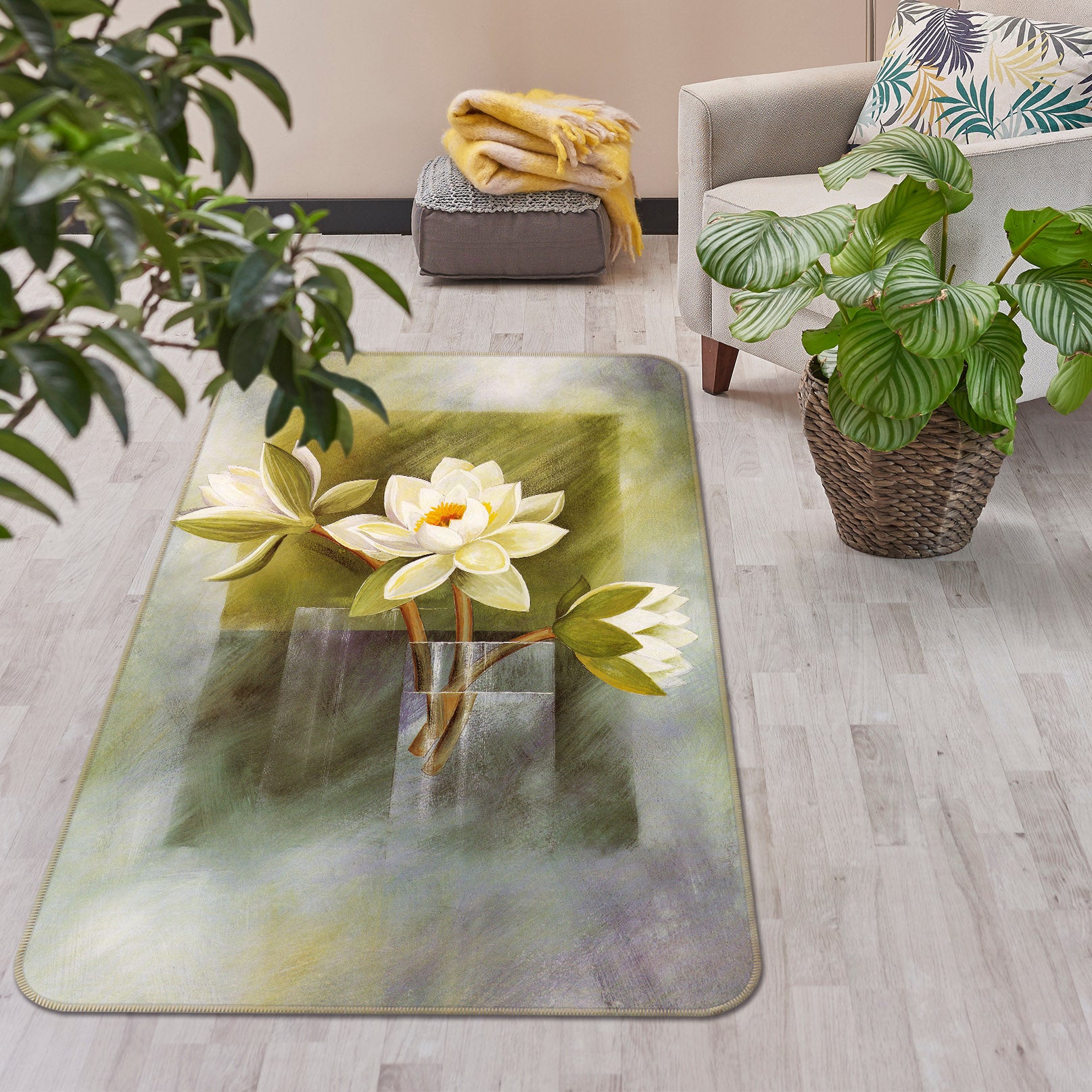 3D Flower 33198 Non Slip Rug Mat