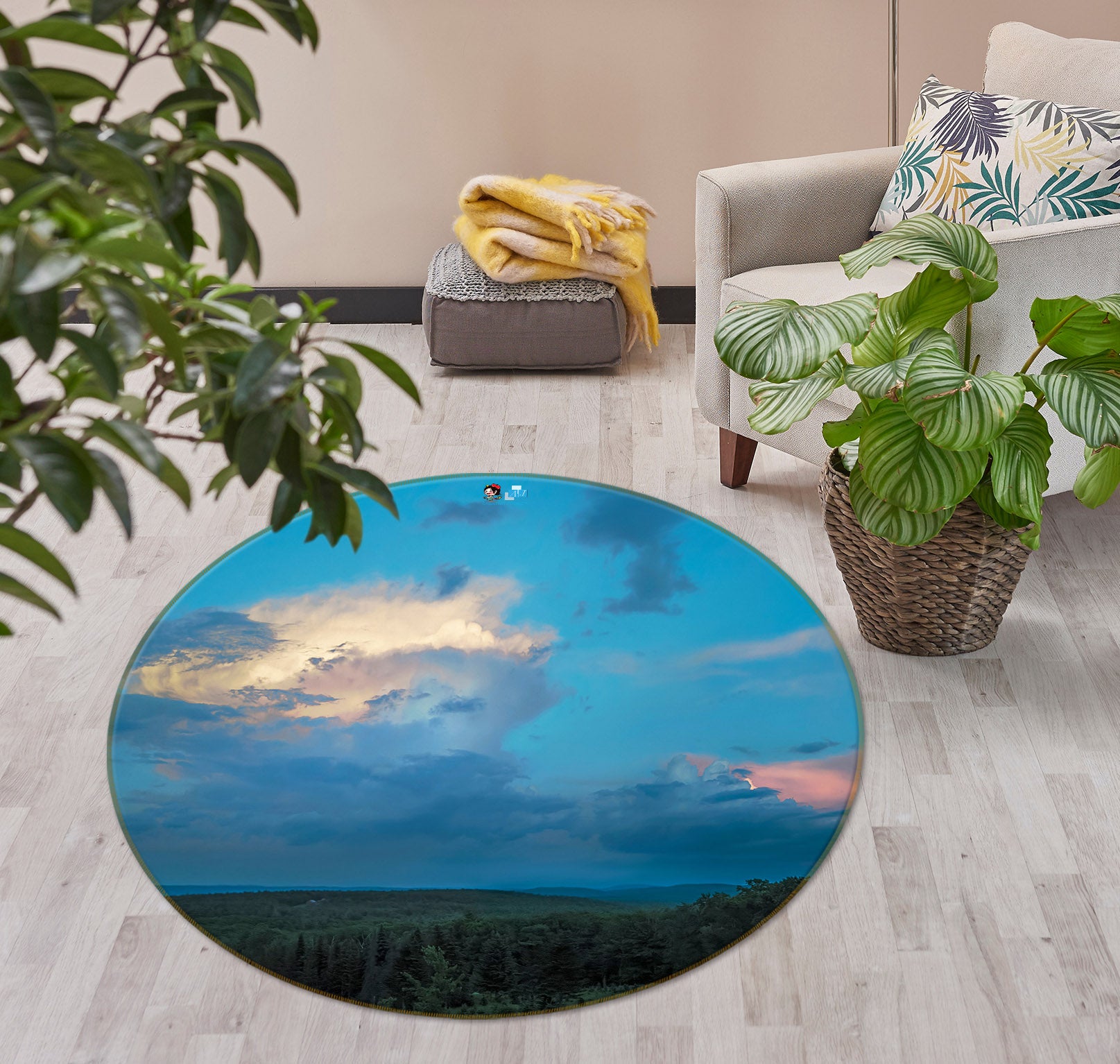 3D Sky 85123 Jerry LoFaro Rug Round Non Slip Rug Mat