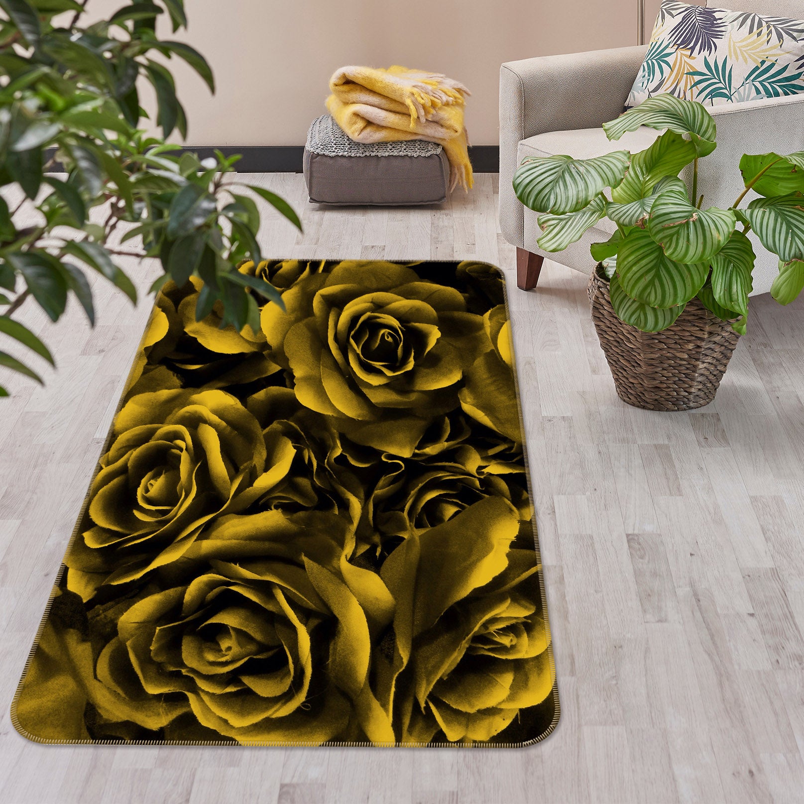 3D Flowers 34183 Non Slip Rug Mat