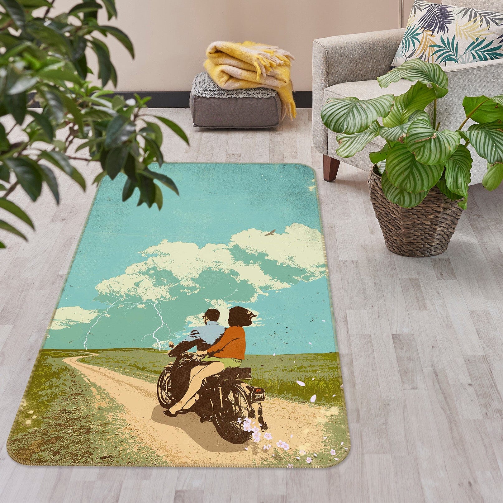 3D Motorcycle Travel 1015 Showdeer Rug Non Slip Rug Mat Mat AJ Creativity Home
