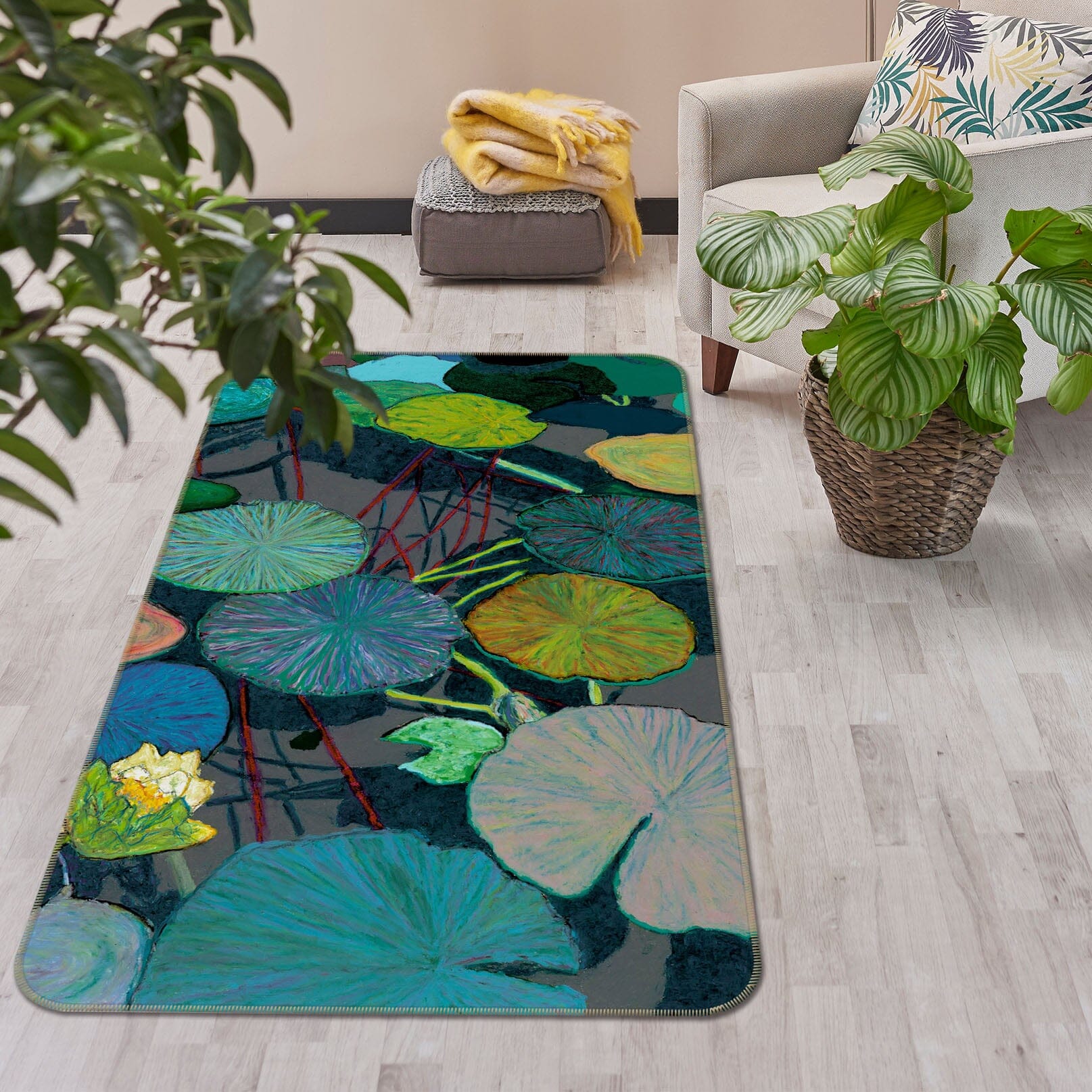 3D Lotus Leaf 1009 Allan P. Friedlander Rug Non Slip Rug Mat Mat AJ Creativity Home