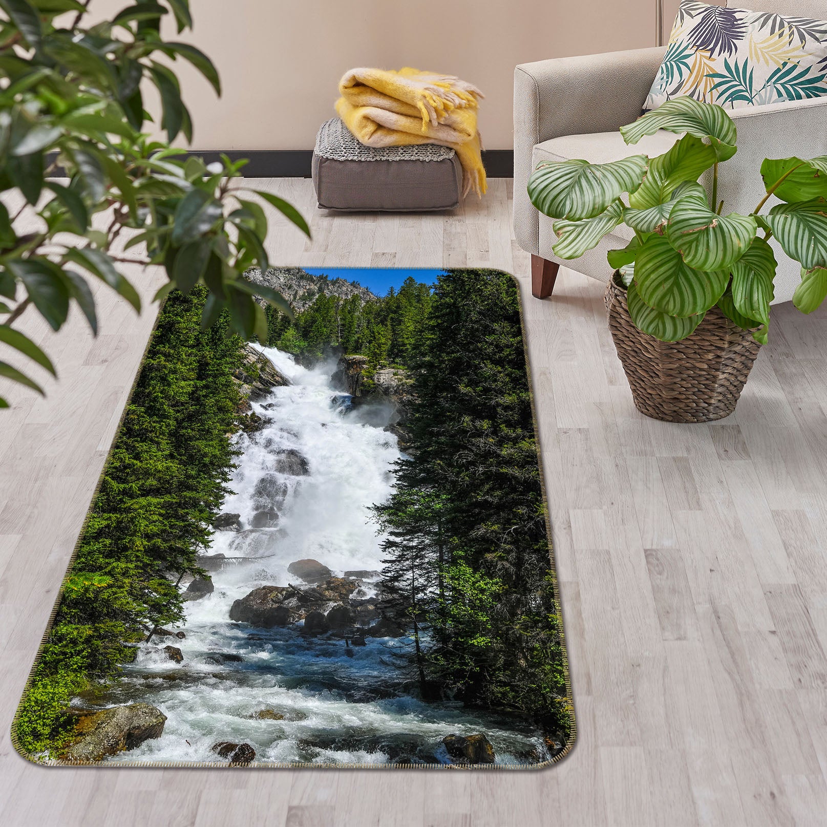 3D Tree Waterfall 26180 Non Slip Rug Mat