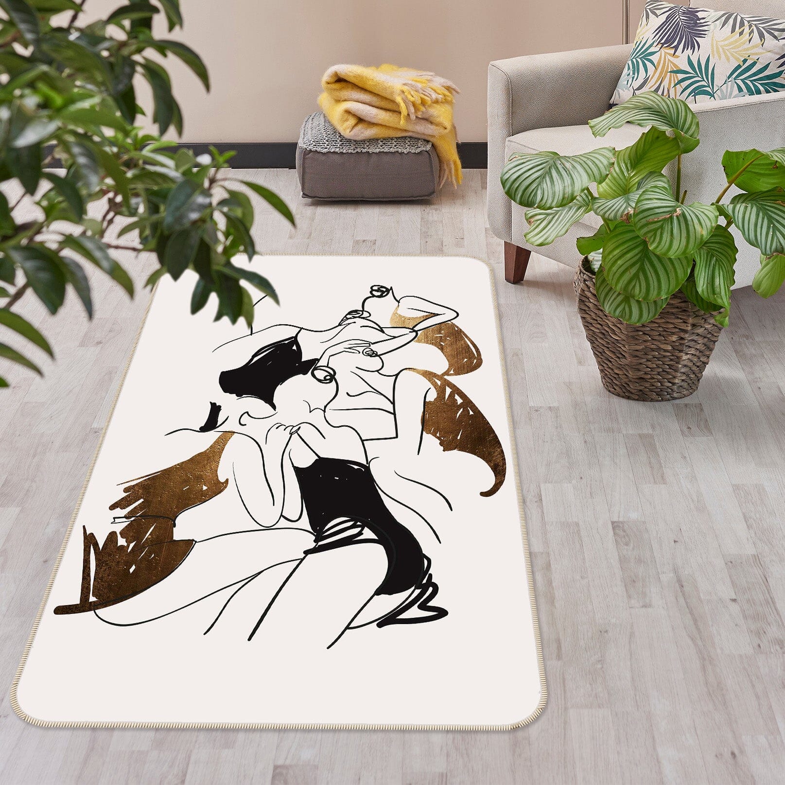 3D Abstract Black 1010 Boris Draschoff Rug Non Slip Rug Mat Mat AJ Creativity Home