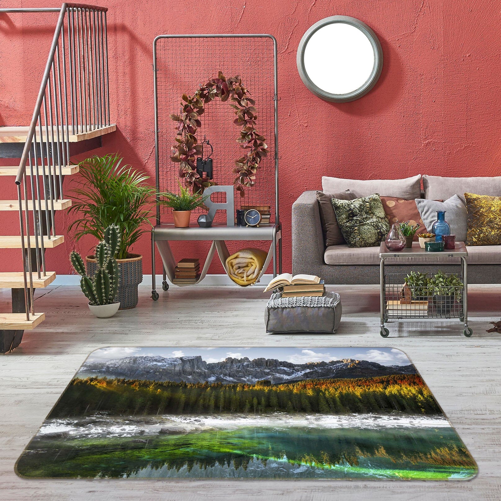 3D Forest Lake 1067 Marco Carmassi Rug Non Slip Rug Mat Mat AJ Creativity Home