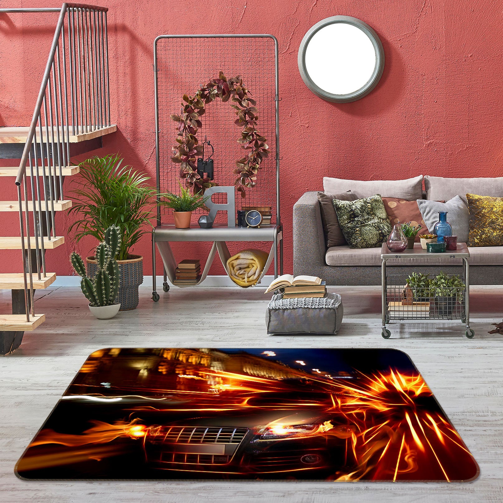 3D Car Light Shadow 42111 Vehicle Non Slip Rug Mat