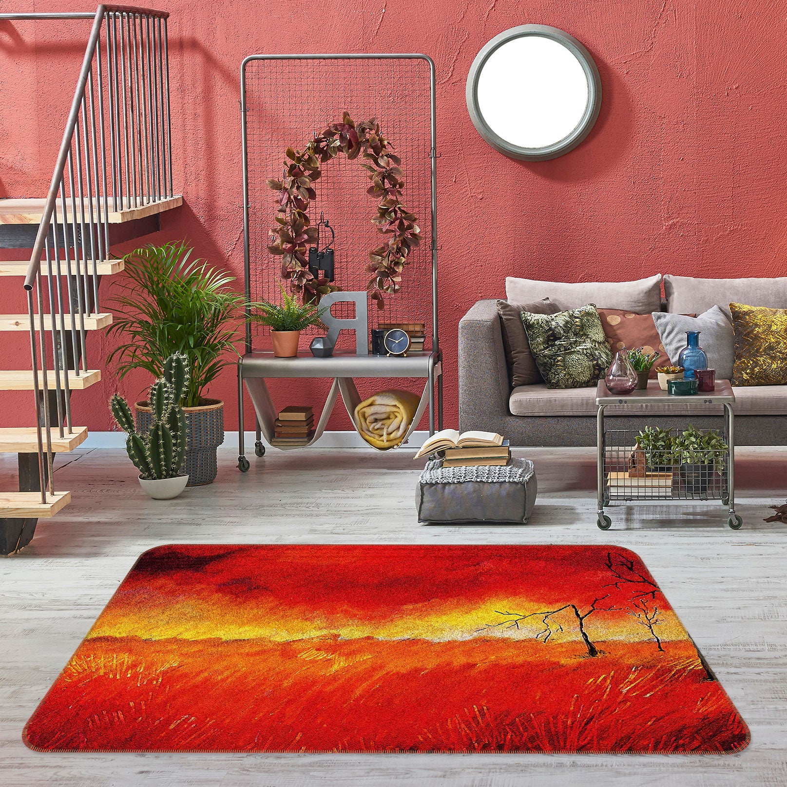 3D Red Meadow 76012 Non Slip Rug Mat