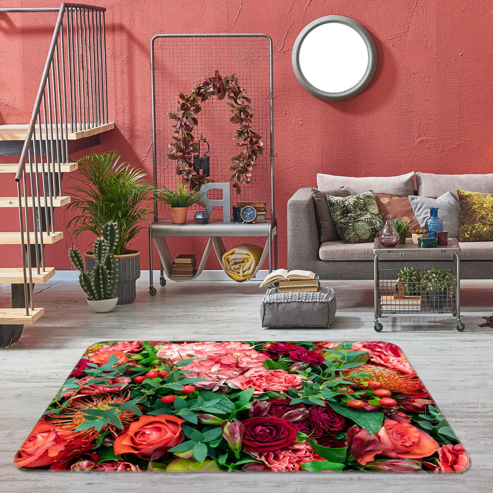 3D Flower 29205 Non Slip Rug Mat