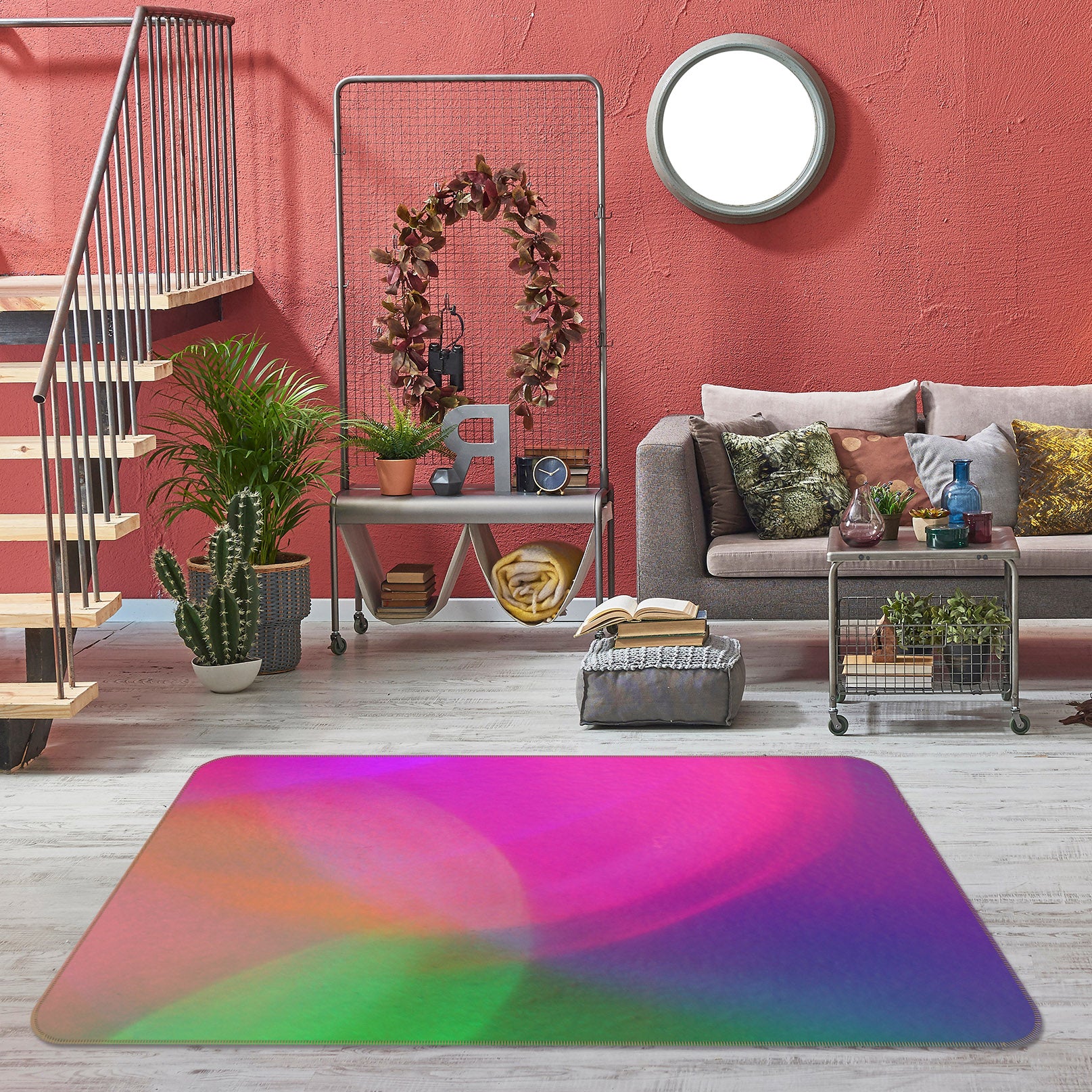 3D Color Circle 70038 Shandra Smith Rug Non Slip Rug Mat