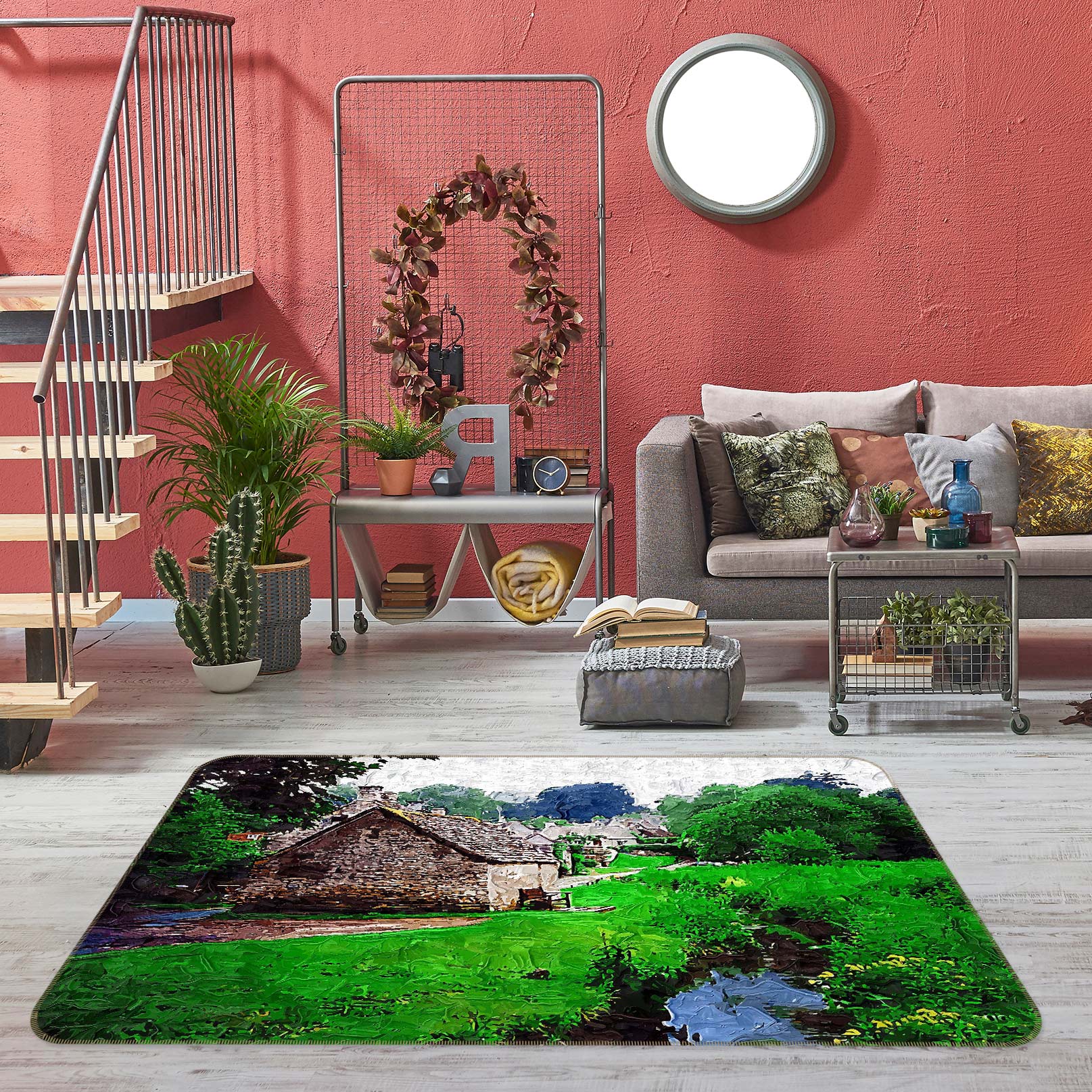 3D Jungle Cabin 75285 Non Slip Rug Mat