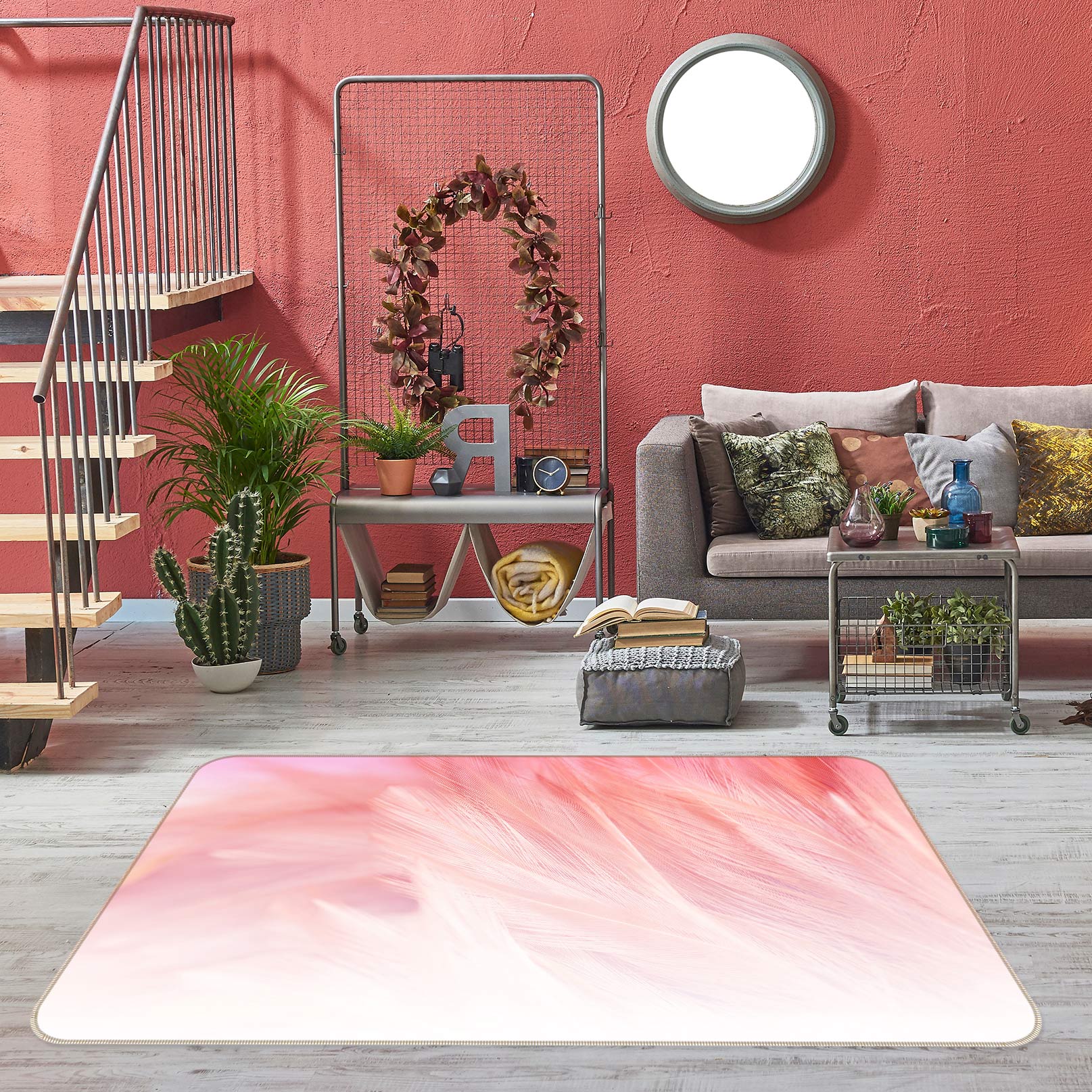 3D Pink Pattern 30051 Non Slip Rug Mat