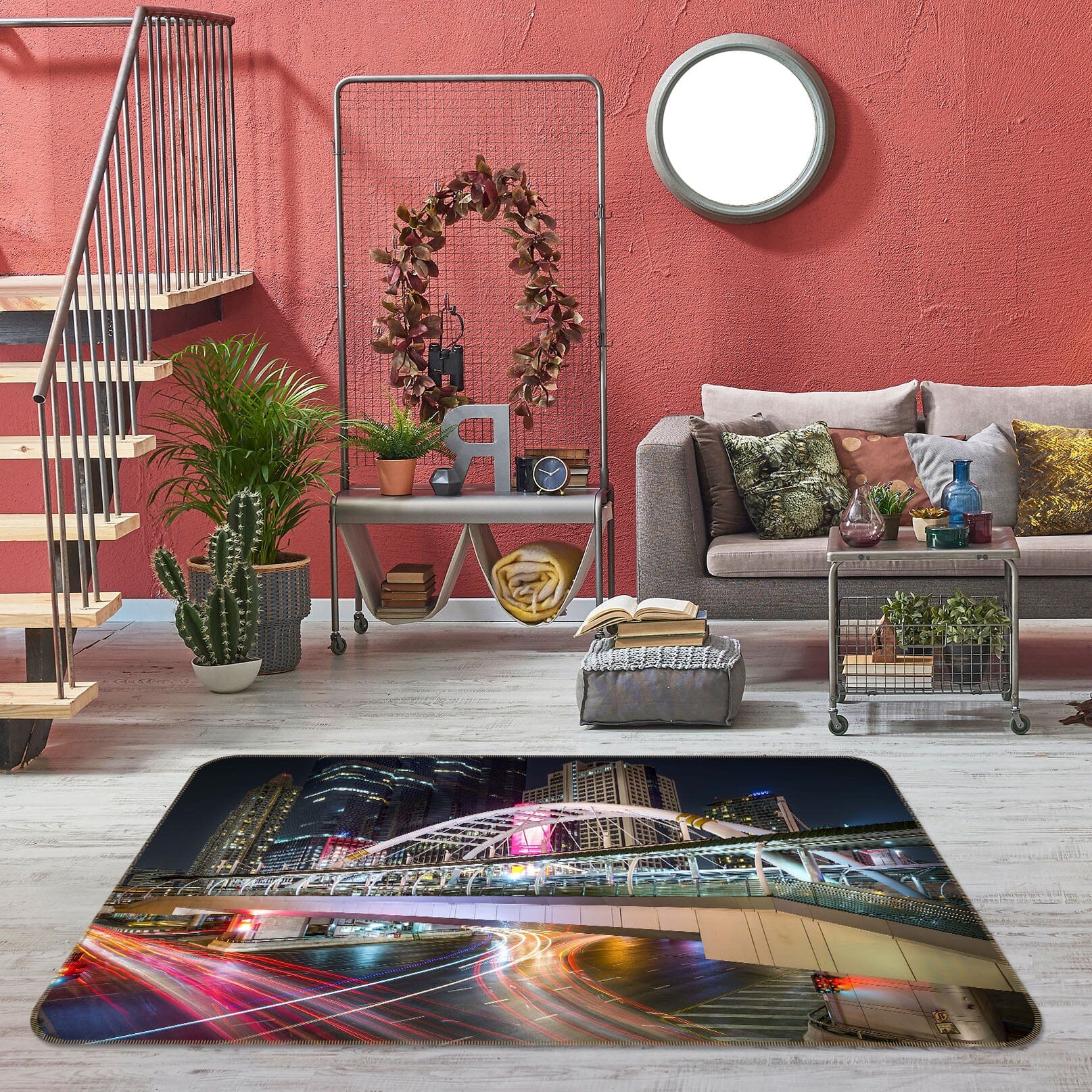 3D Light Bridge 1146 Marco Carmassi Rug Non Slip Rug Mat Mat AJ Creativity Home