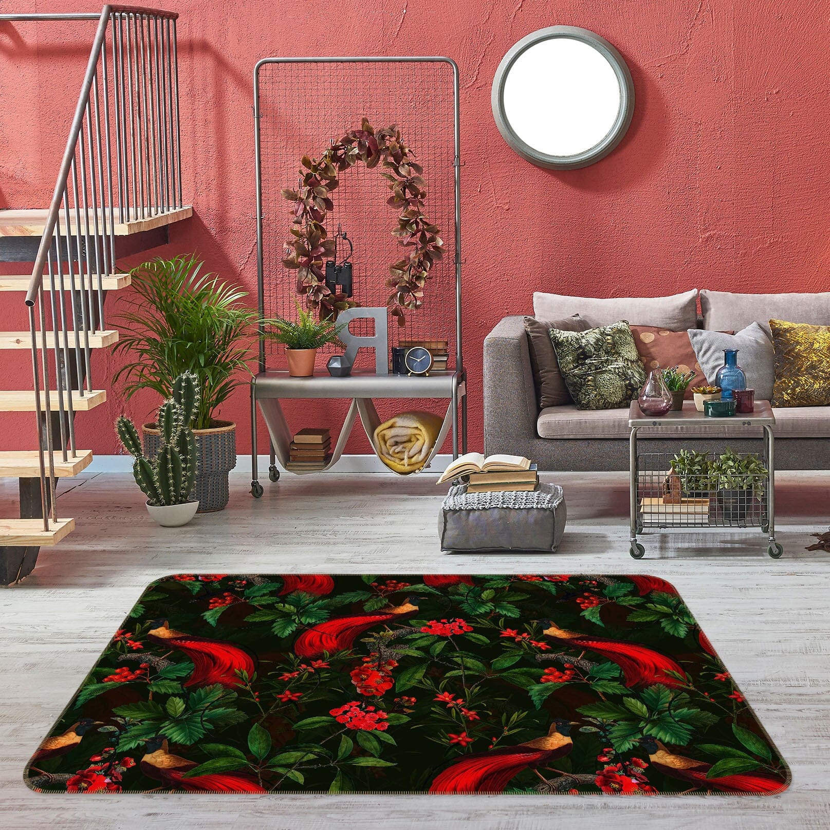 3D Red Wild Flower 169 Uta Naumann Rug Non Slip Rug Mat Mat AJ Creativity Home