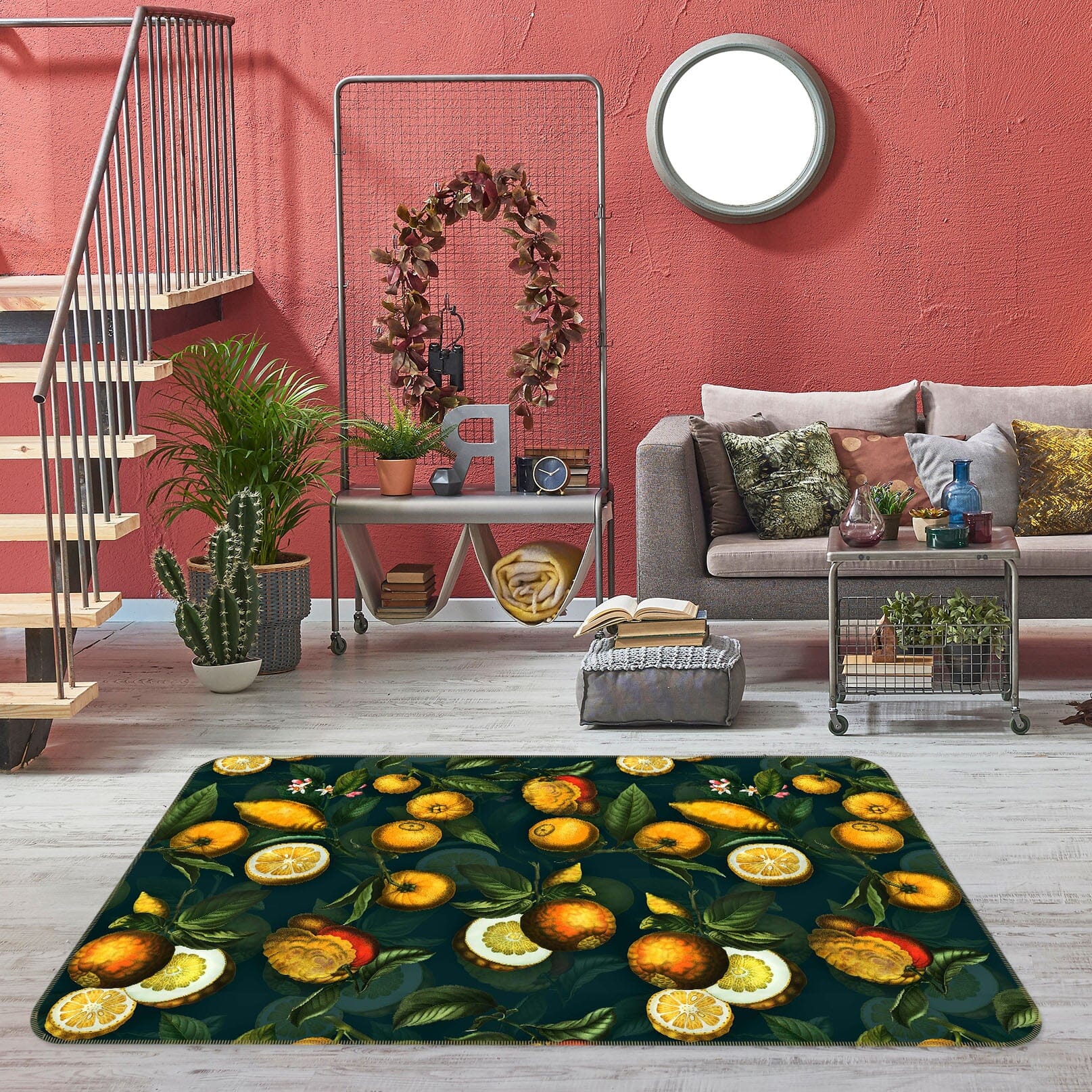 3D Golden Oranges 148 Uta Naumann Rug Non Slip Rug Mat Mat AJ Creativity Home
