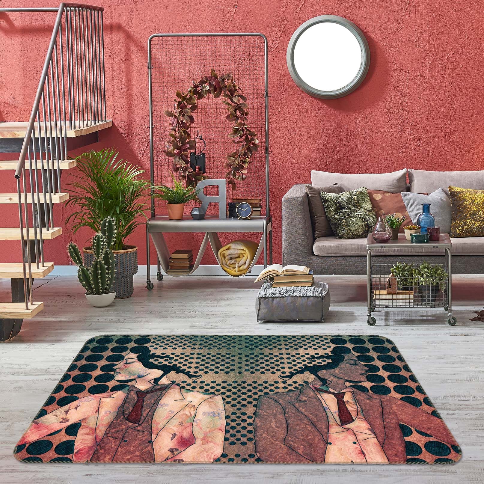 3D Suit Girl 1001 Marco Cavazzana Rug Non Slip Rug Mat Mat AJ Creativity Home