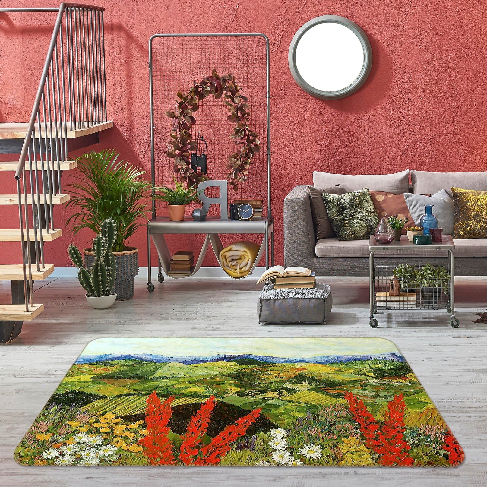 3D Manshan Flowers 1002 Allan P. Friedlander Rug Non Slip Rug Mat Mat AJ Creativity Home