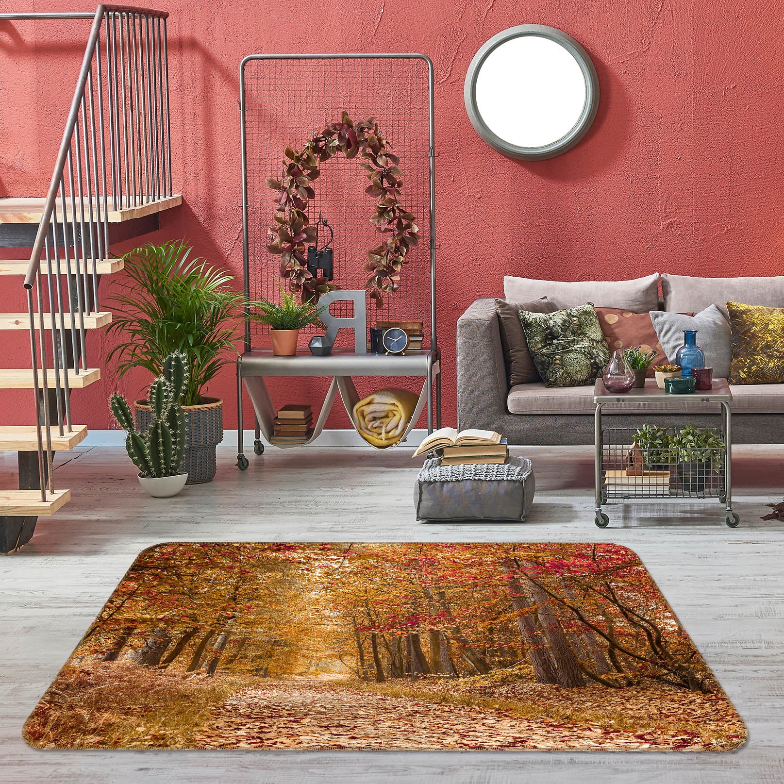 3D Forest Path 83259 Assaf Frank Rug Non Slip Rug Mat