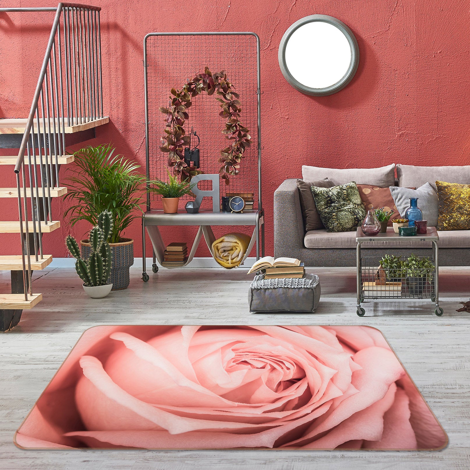 3D Pink Flower 30130 Non Slip Rug Mat
