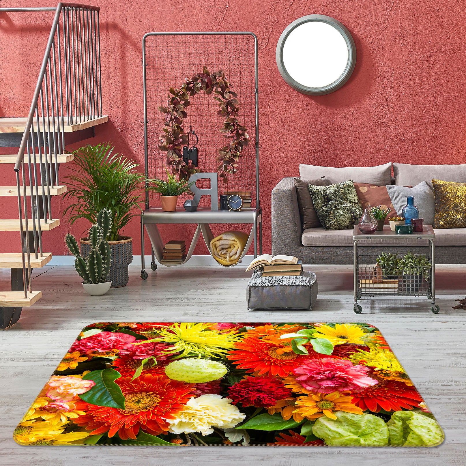 3D Flower Bush 30132 Non Slip Rug Mat