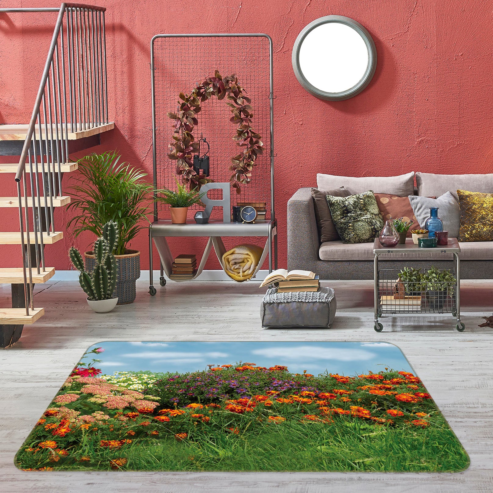 3D Flower Bush 75221 Non Slip Rug Mat
