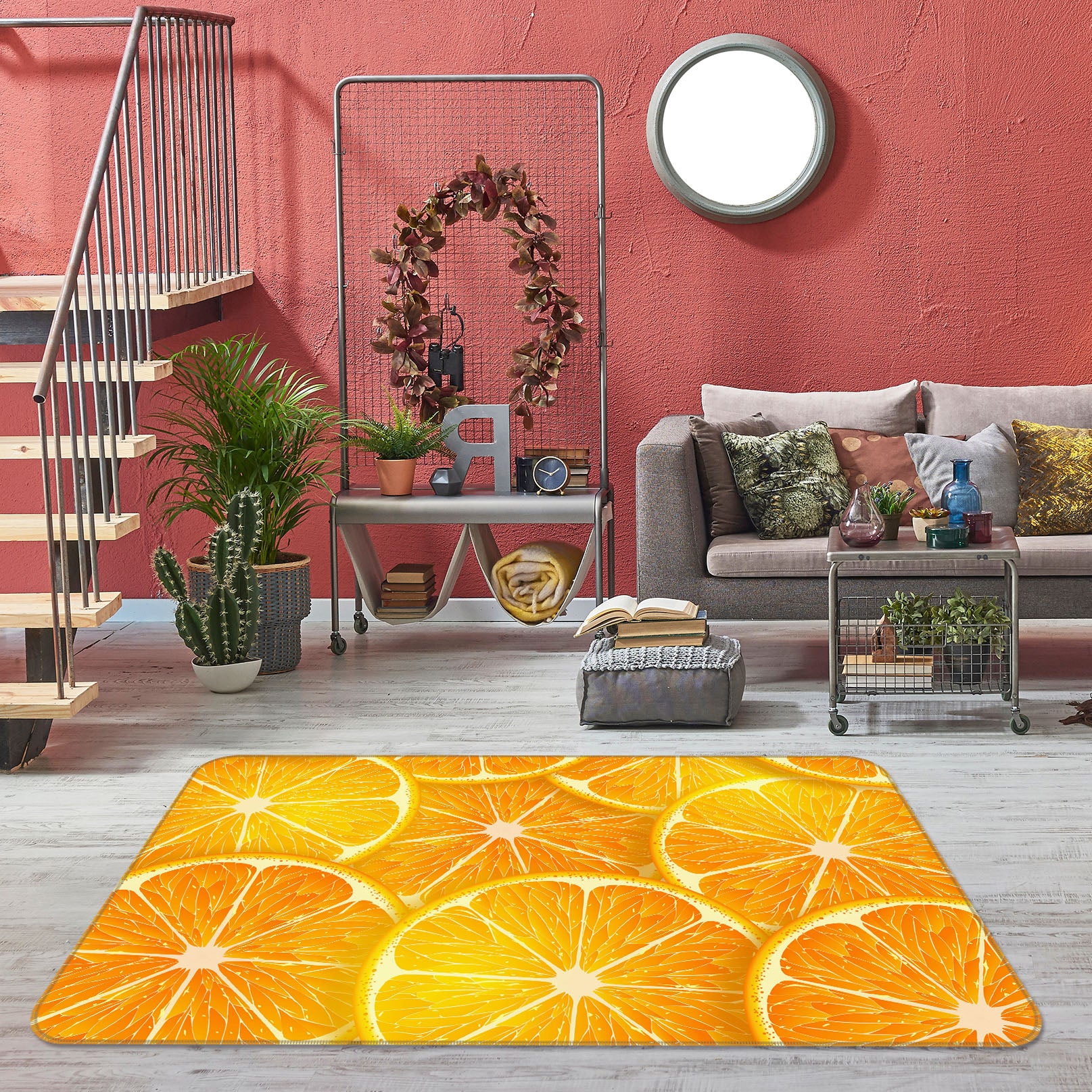 3D Orange Slices 35227 Non Slip Rug Mat