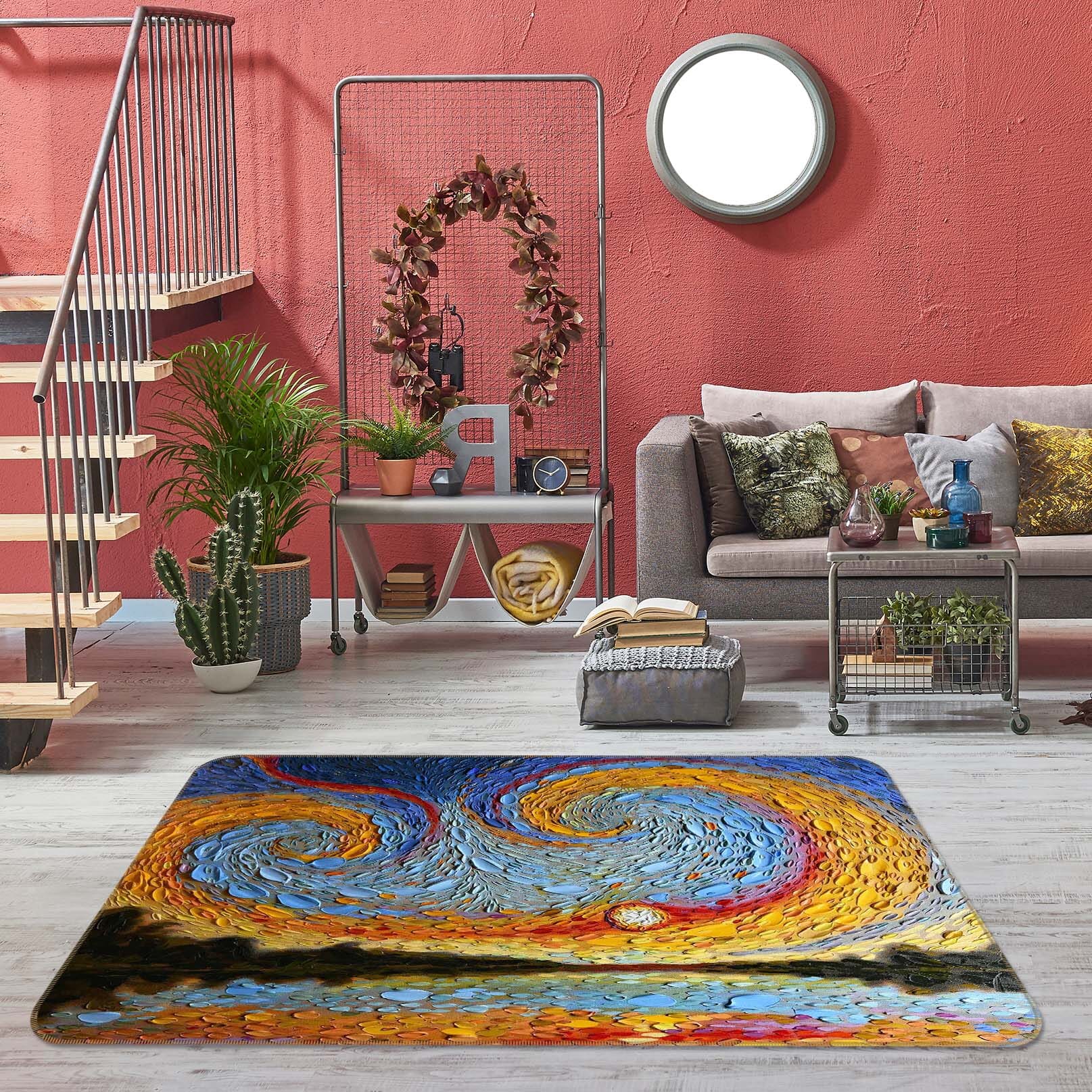 3D Shell Sunset 1012 Dena Tollefson Rug Non Slip Rug Mat Mat AJ Creativity Home