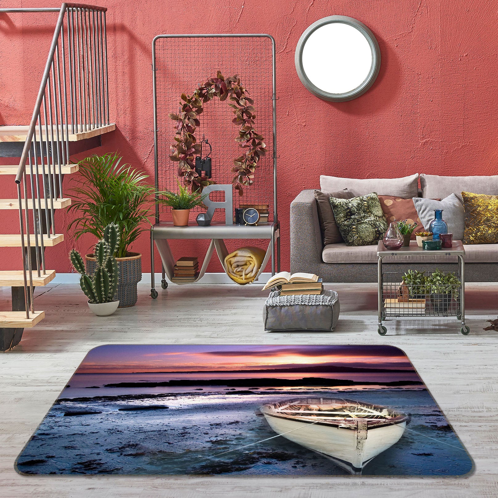 3D Seaside Ferry 32020 Non Slip Rug Mat