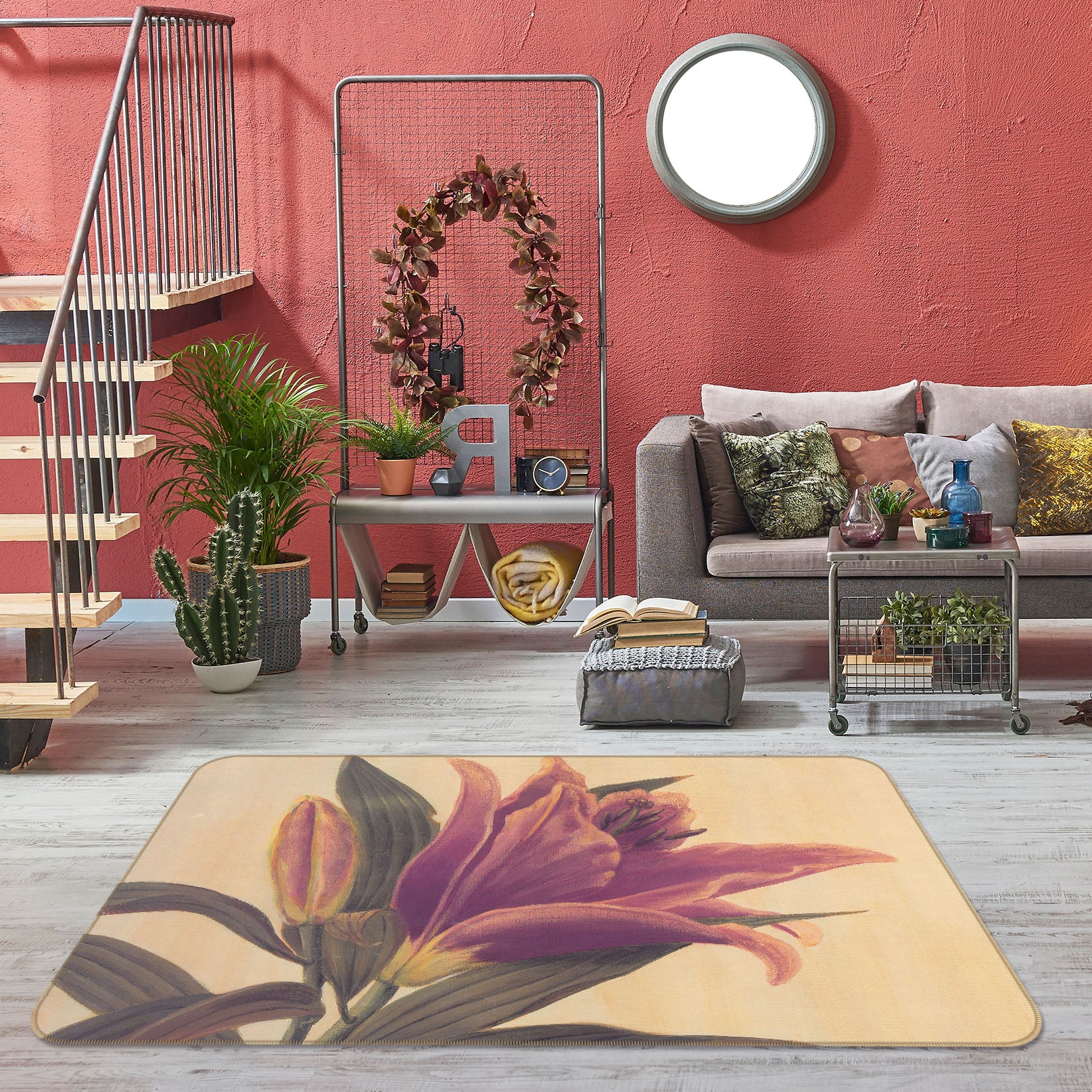 3D Flower 32078 Non Slip Rug Mat