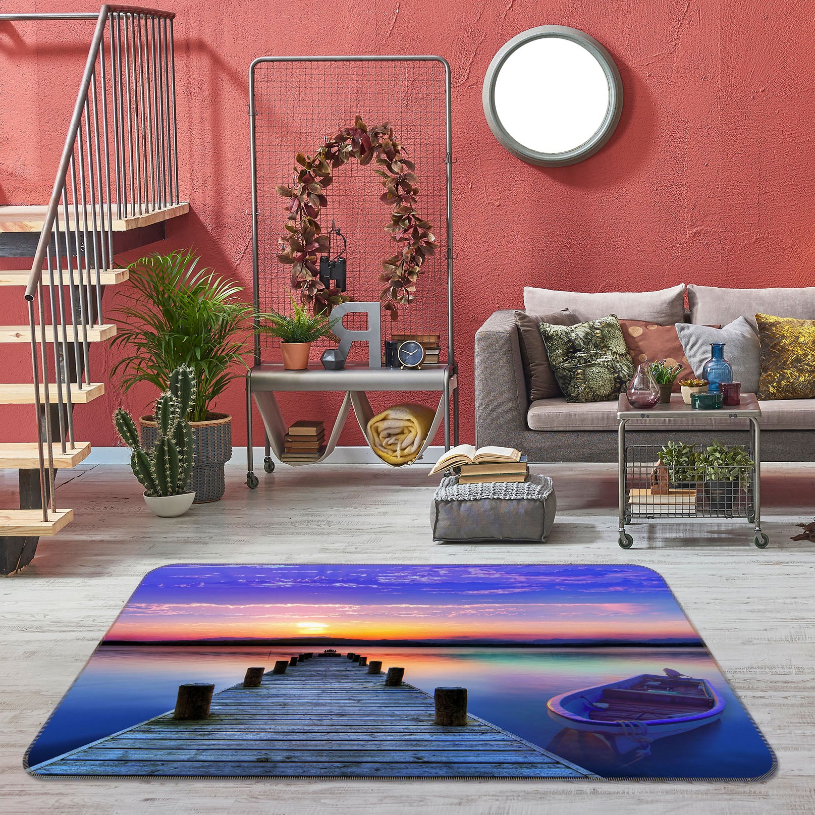 3D Bridge Gallery Ferry 32019 Non Slip Rug Mat