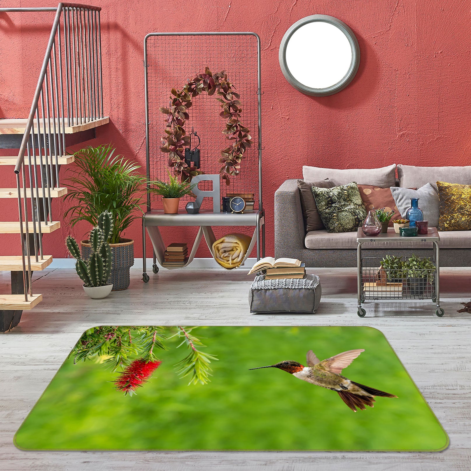 3D Bird Flower 38125 Animal Non Slip Rug Mat