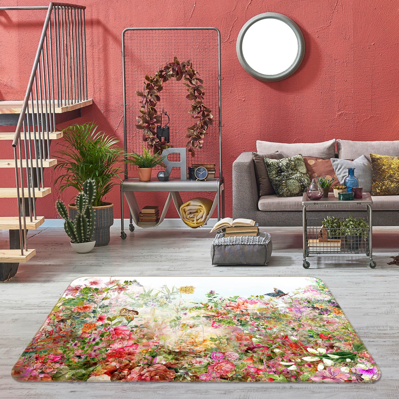 3D Flower Bush 30170 Non Slip Rug Mat