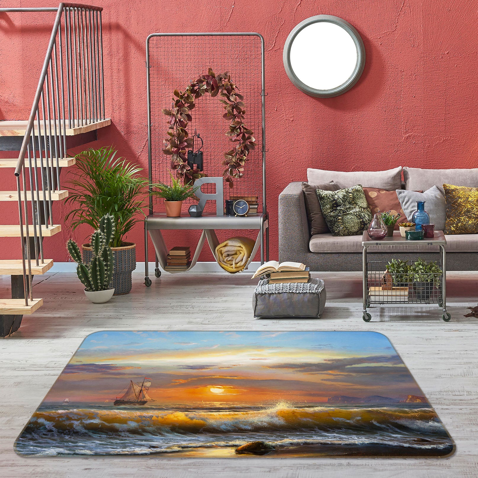 3D Waves 34127 Non Slip Rug Mat