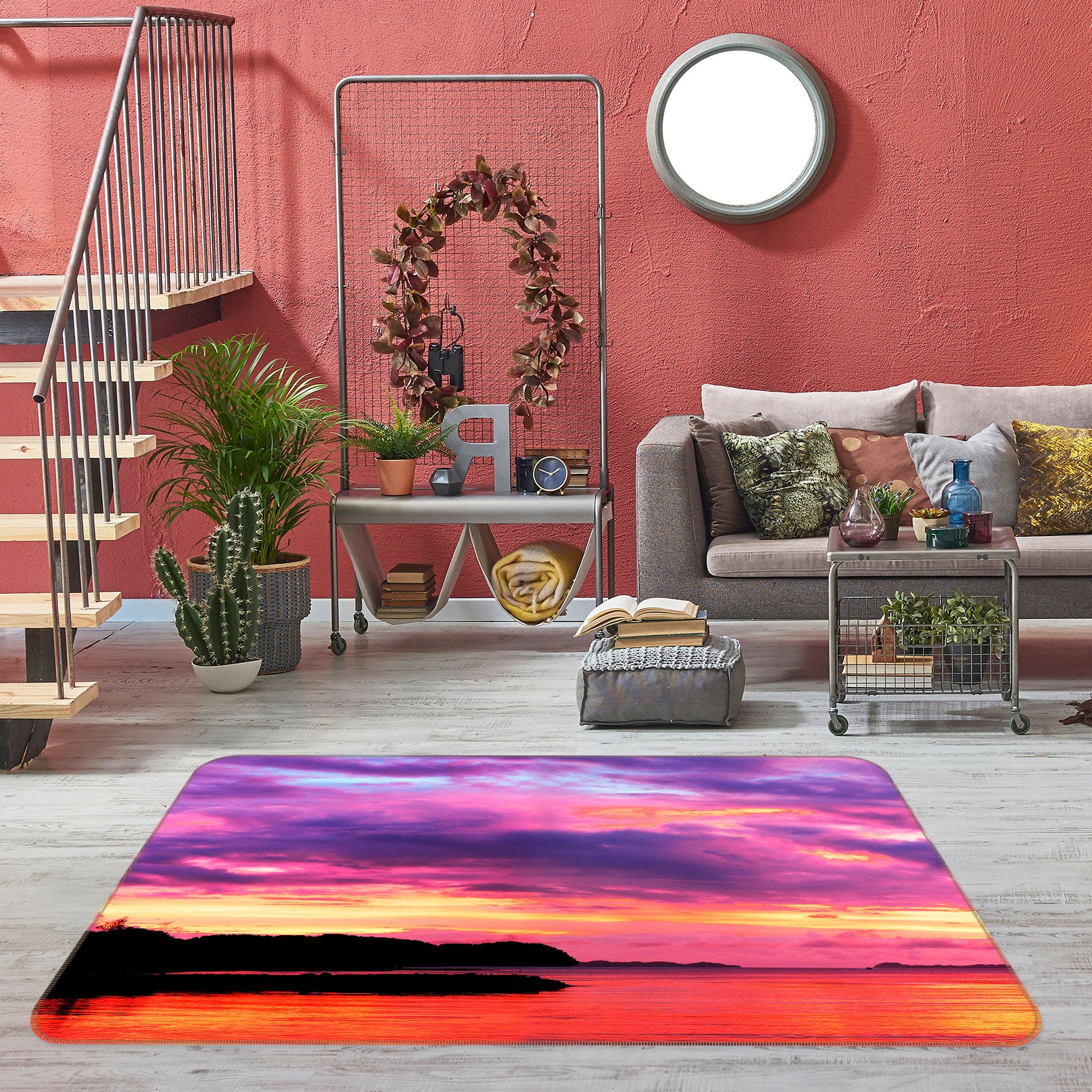3D Pink Clouds 75145 Non Slip Rug Mat
