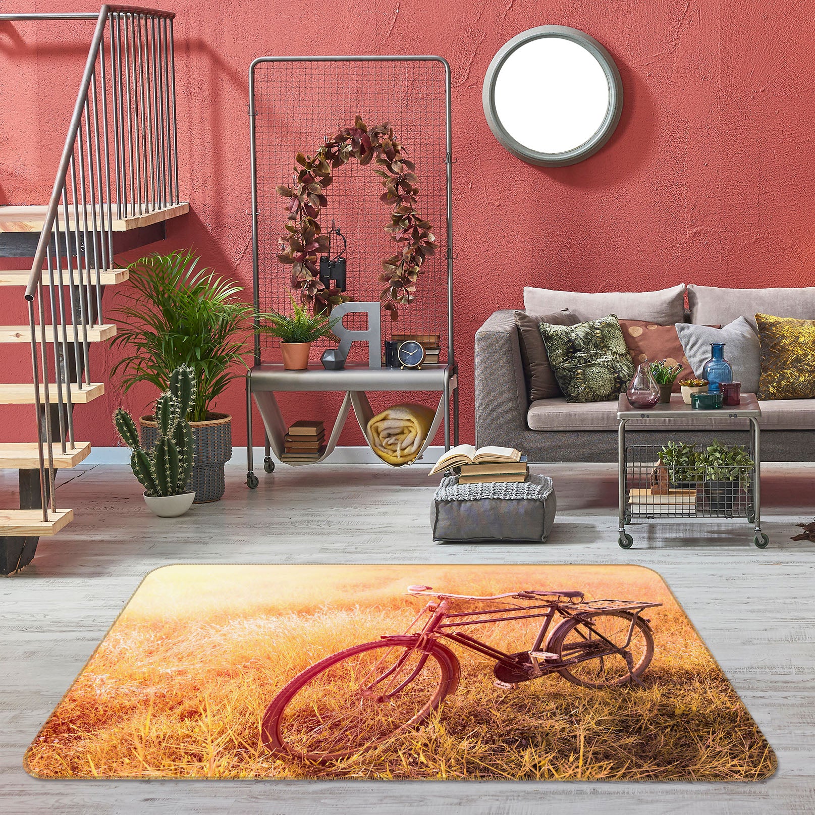 3D Dry Grassland Bicycle 42104 Vehicle Non Slip Rug Mat