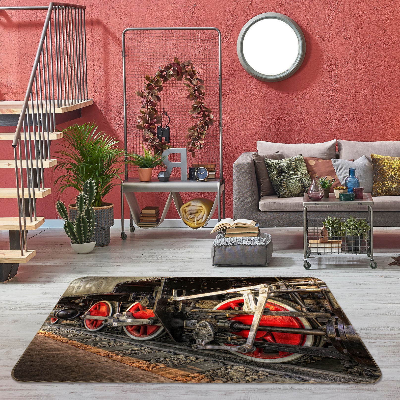 3D Train Wheel 42117 Vehicle Non Slip Rug Mat