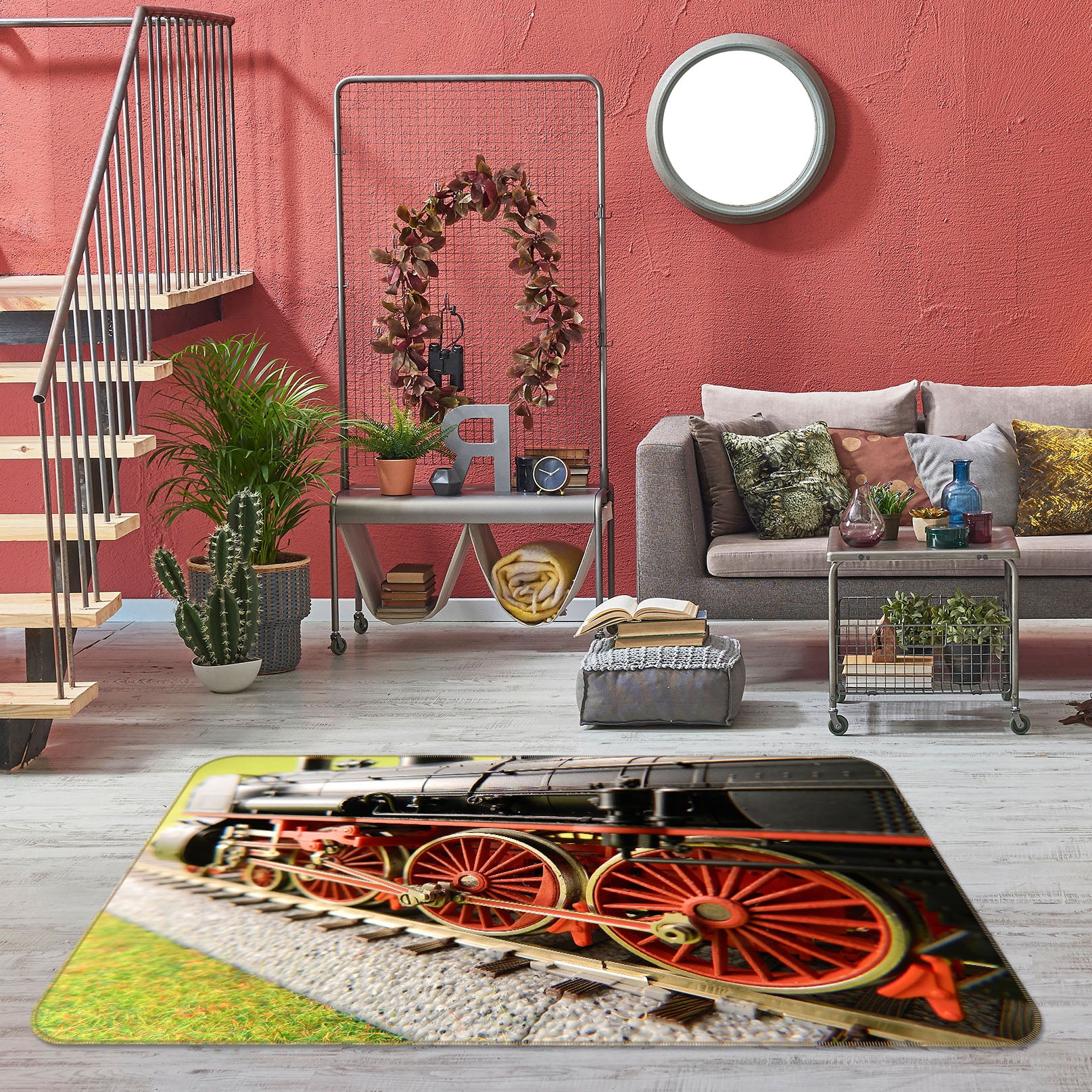 3D Train Wheel 68121 Vehicle Non Slip Rug Mat