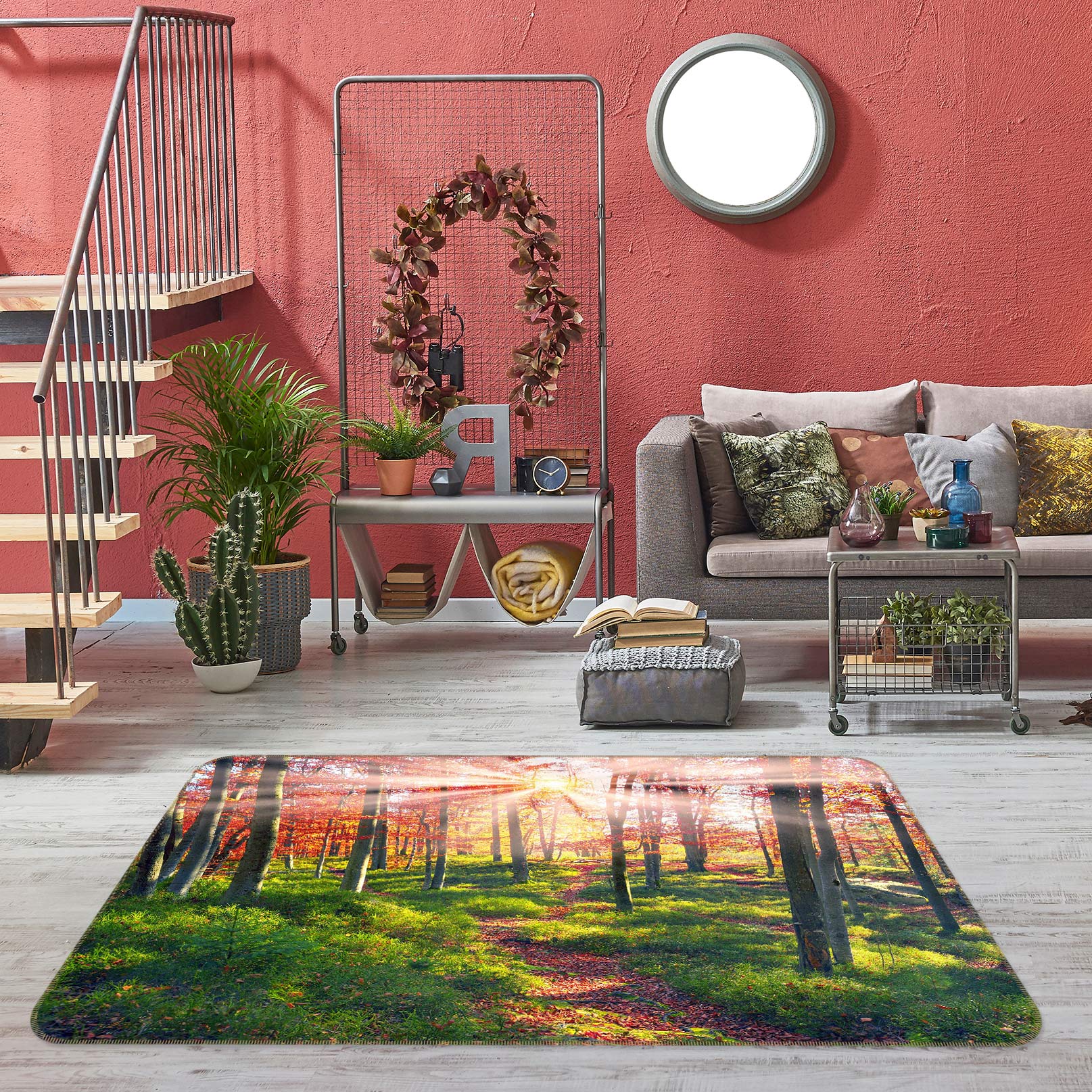 3D Forest Path 76266 Non Slip Rug Mat