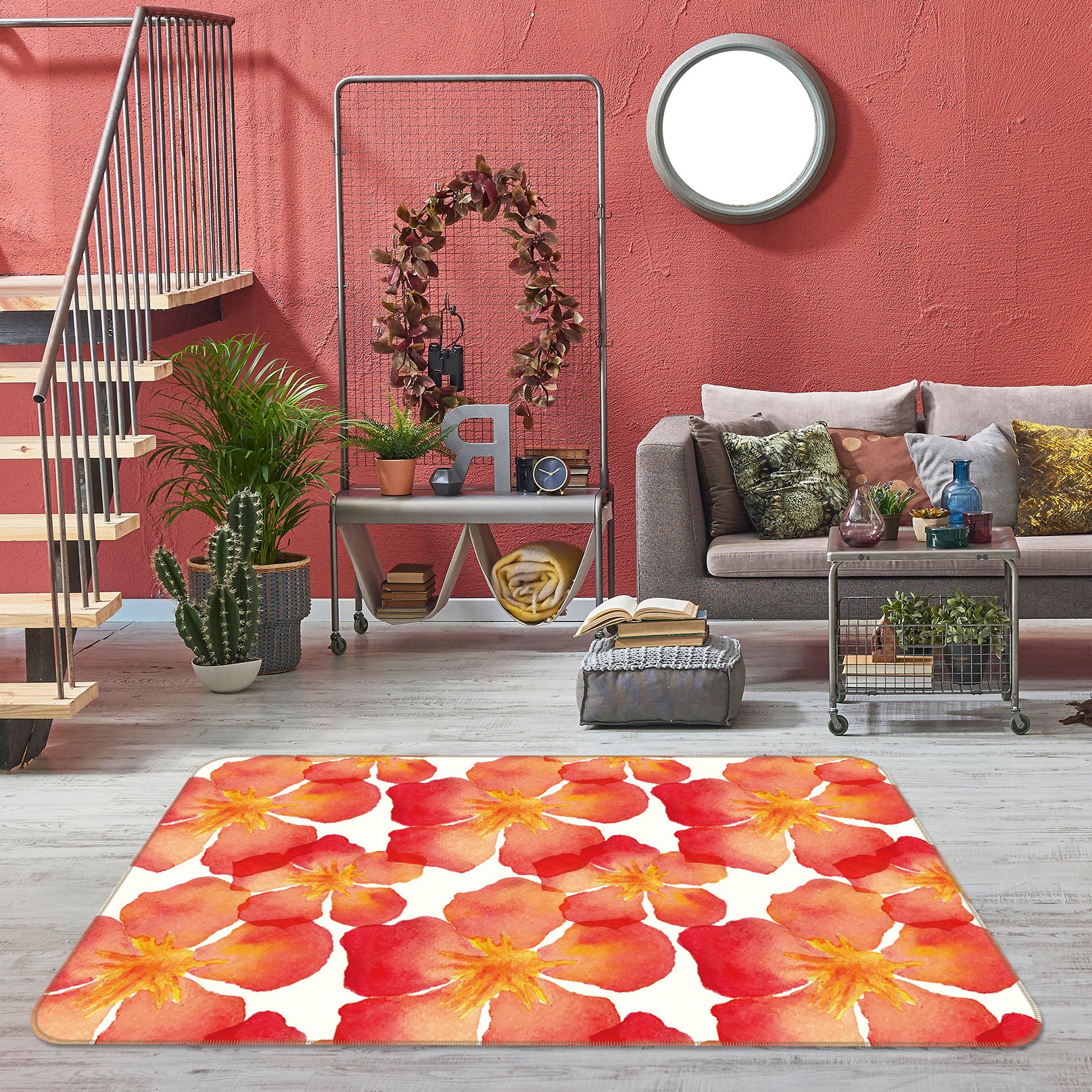 3D Flowers 35043 Non Slip Rug Mat