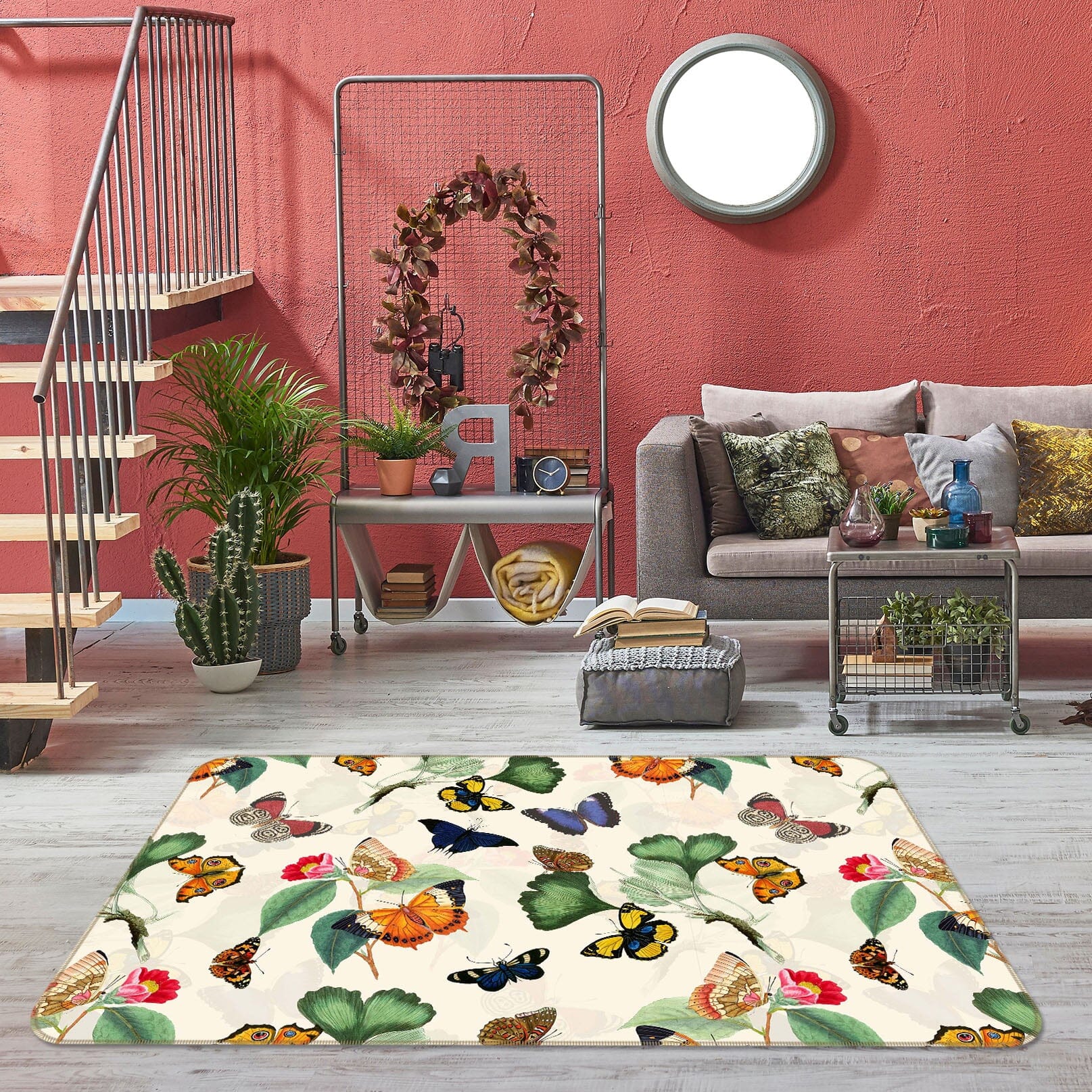 3D Butterfly Leaves 135 Uta Naumann Rug Non Slip Rug Mat Mat AJ Creativity Home